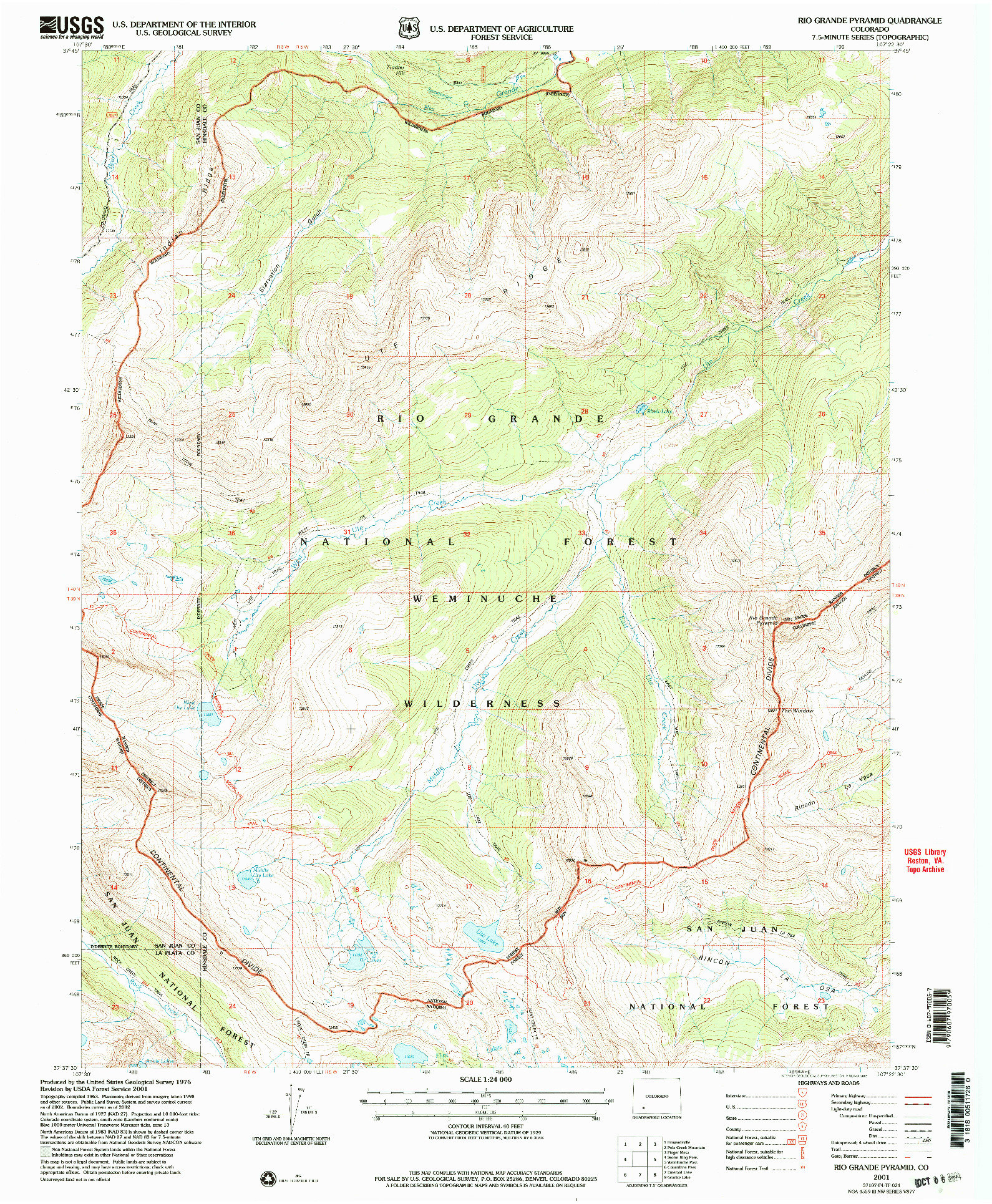 USGS 1:24000-SCALE QUADRANGLE FOR RIO GRANDE PYRAMID, CO 2001