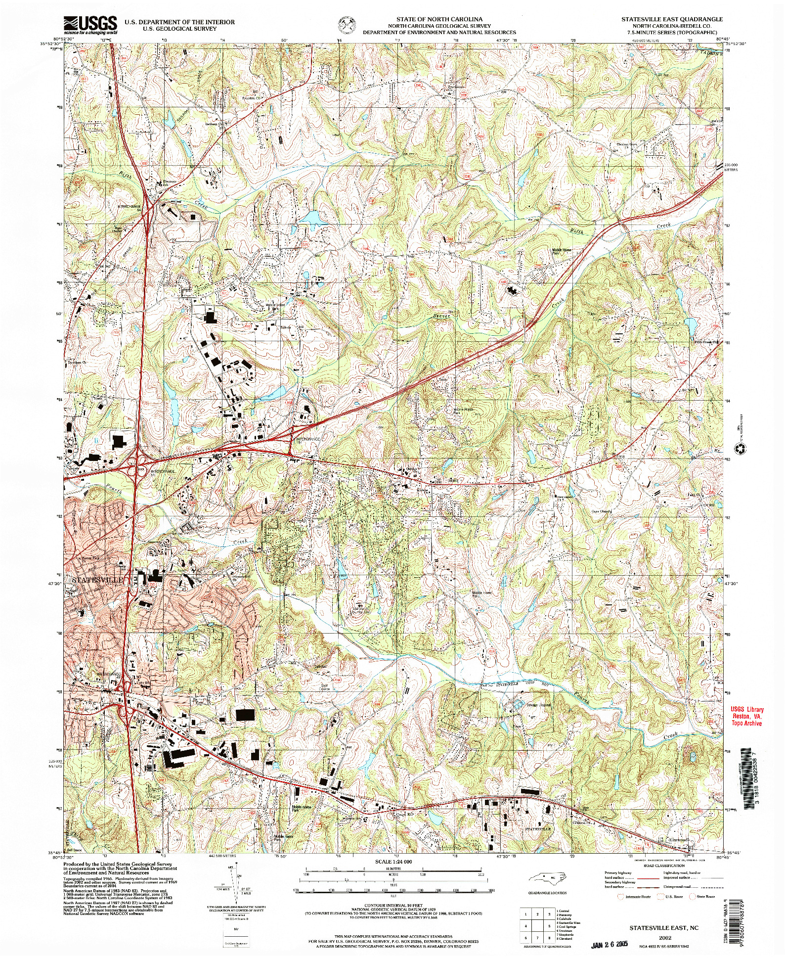 USGS 1:24000-SCALE QUADRANGLE FOR STATESVILLE EAST, NC 2002