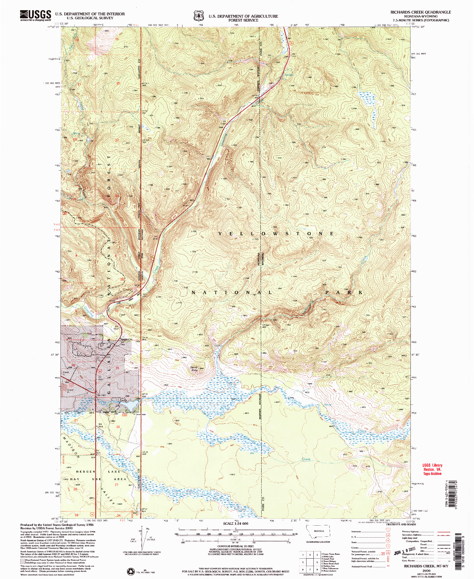 USGS 1:24000-SCALE QUADRANGLE FOR RICHARDS CREEK, MT 2000