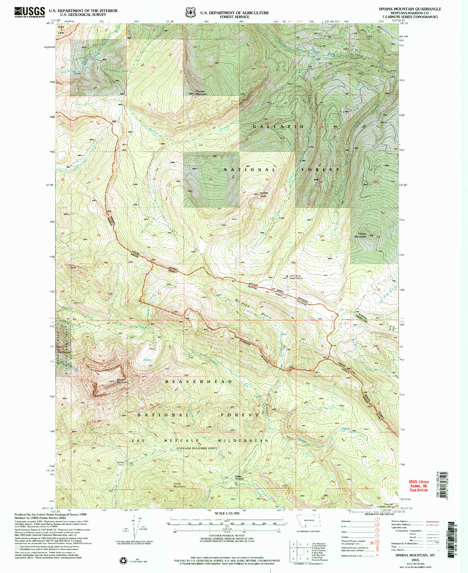 USGS 1:24000-SCALE QUADRANGLE FOR SPHINX MOUNTAIN, MT 2005