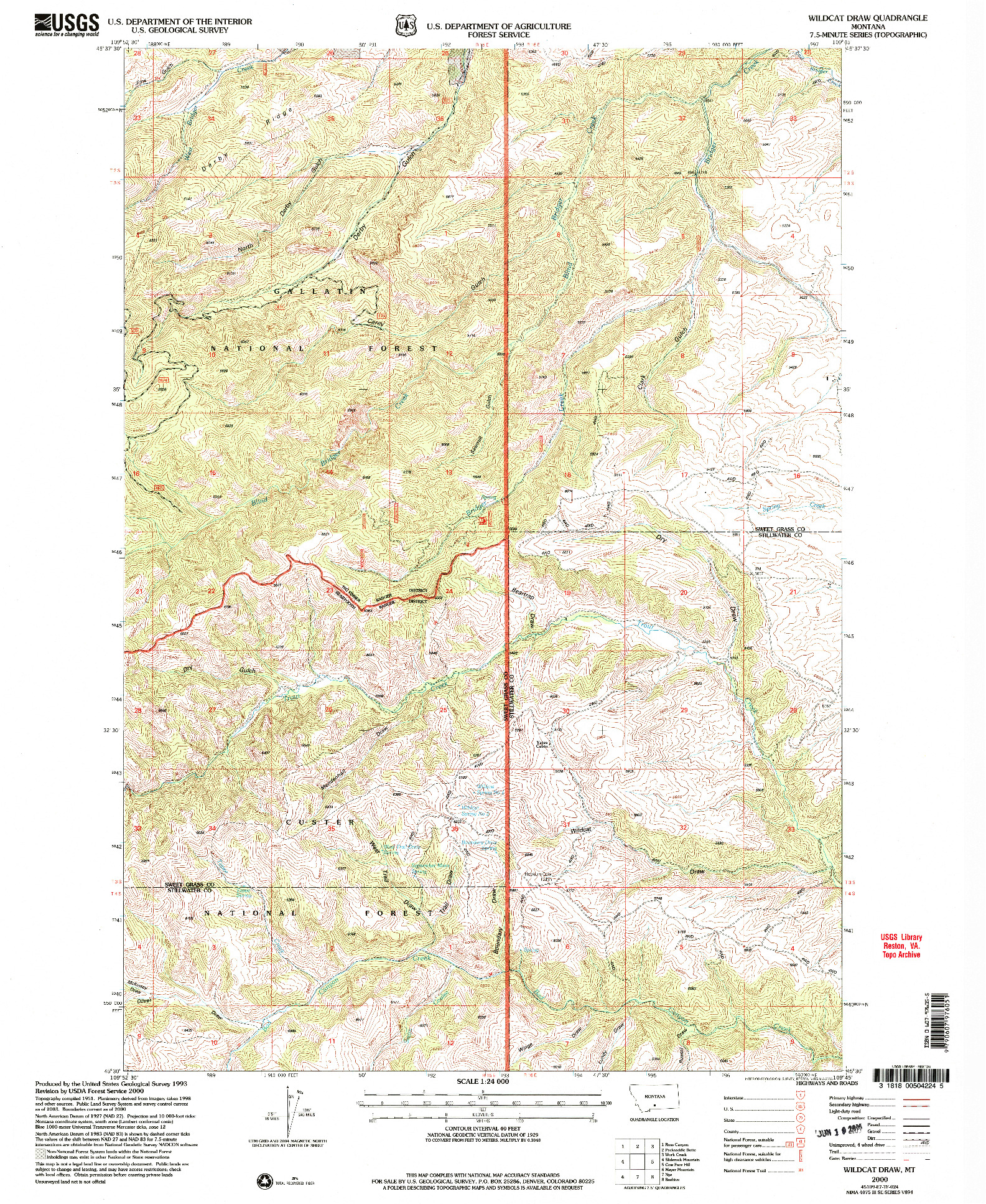USGS 1:24000-SCALE QUADRANGLE FOR WILDCAT DRAW, MT 2000