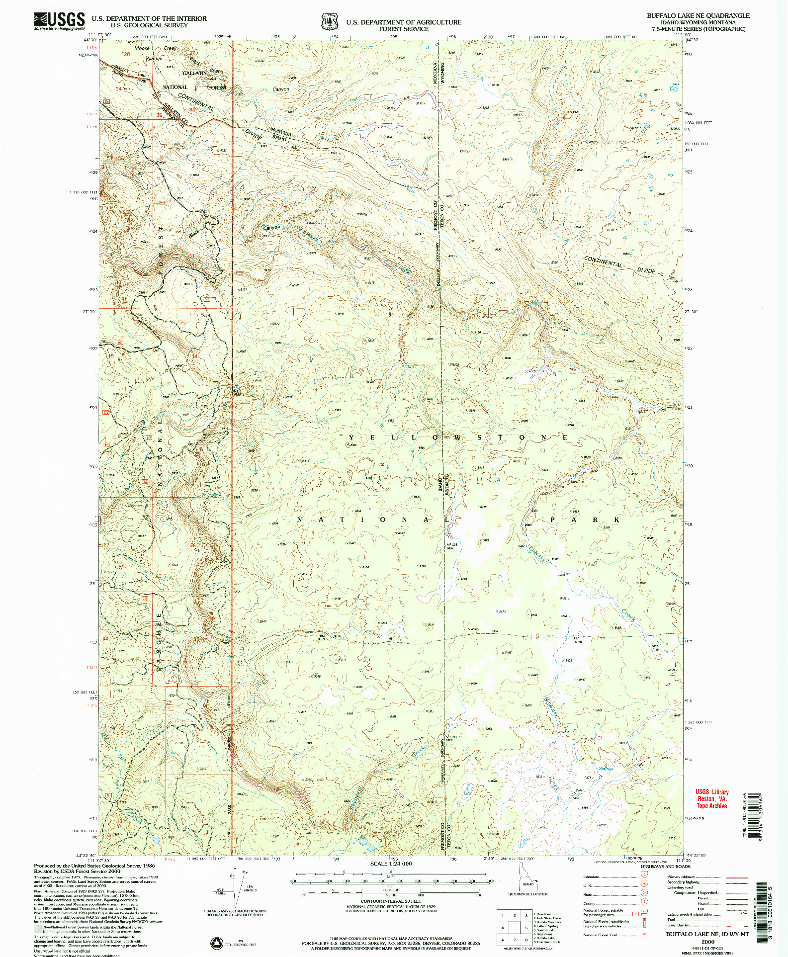 USGS 1:24000-SCALE QUADRANGLE FOR BUFFALO LAKE NE, ID 2000
