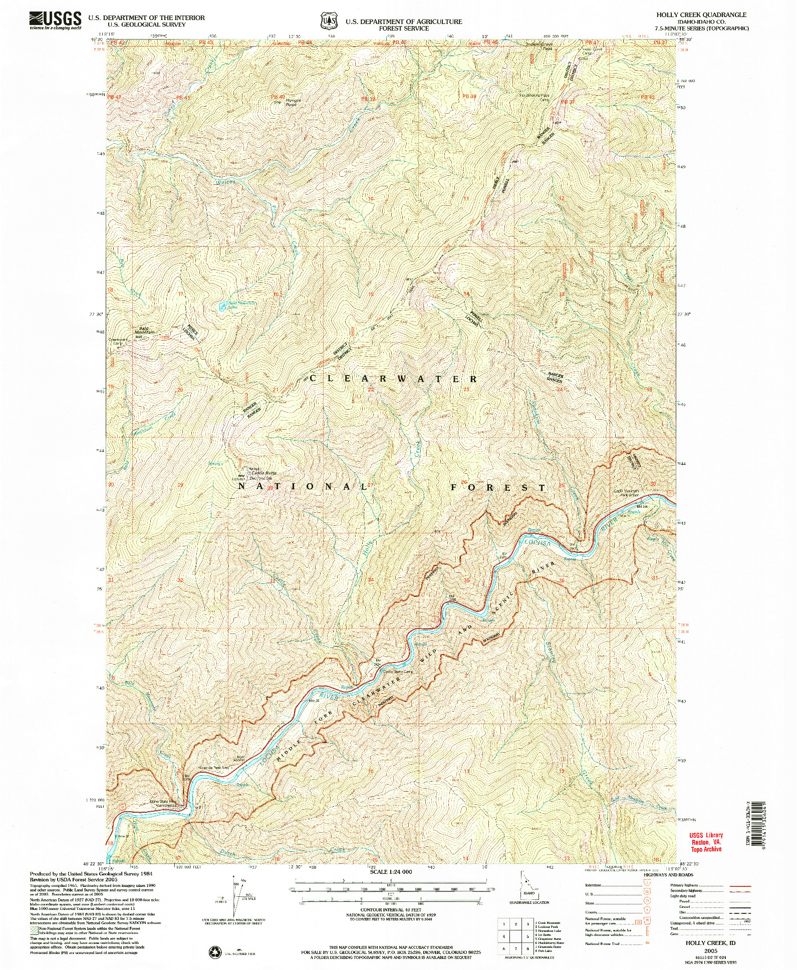 USGS 1:24000-SCALE QUADRANGLE FOR HOLLY CREEK, ID 2005