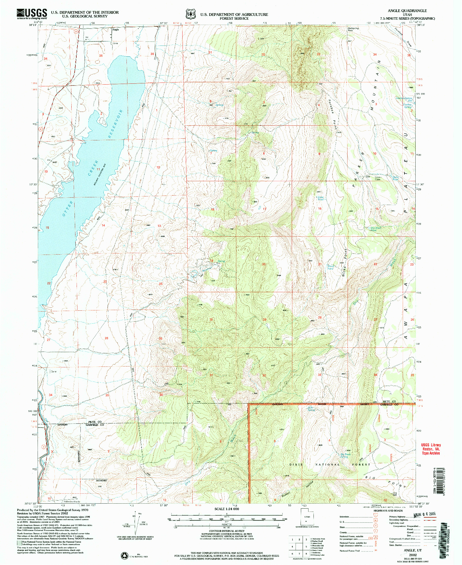 USGS 1:24000-SCALE QUADRANGLE FOR ANGLE, UT 2002