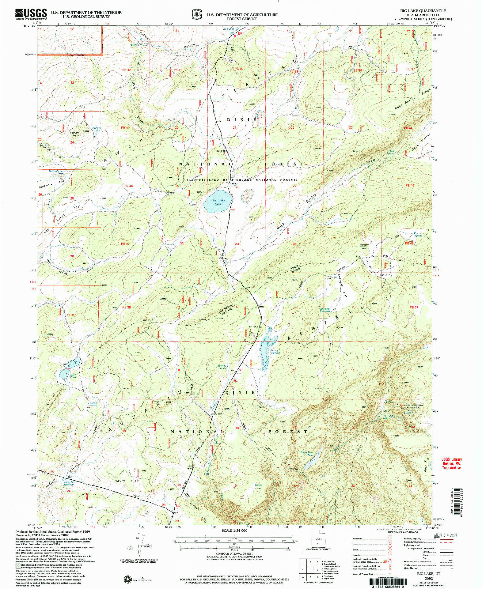 USGS 1:24000-SCALE QUADRANGLE FOR BIG LAKE, UT 2002