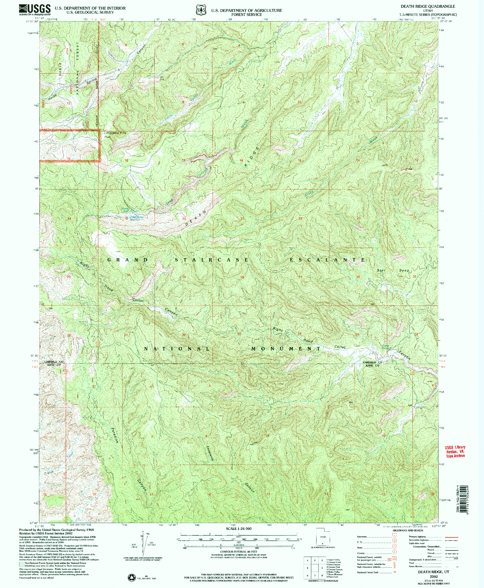 USGS 1:24000-SCALE QUADRANGLE FOR DEATH RIDGE, UT 2002