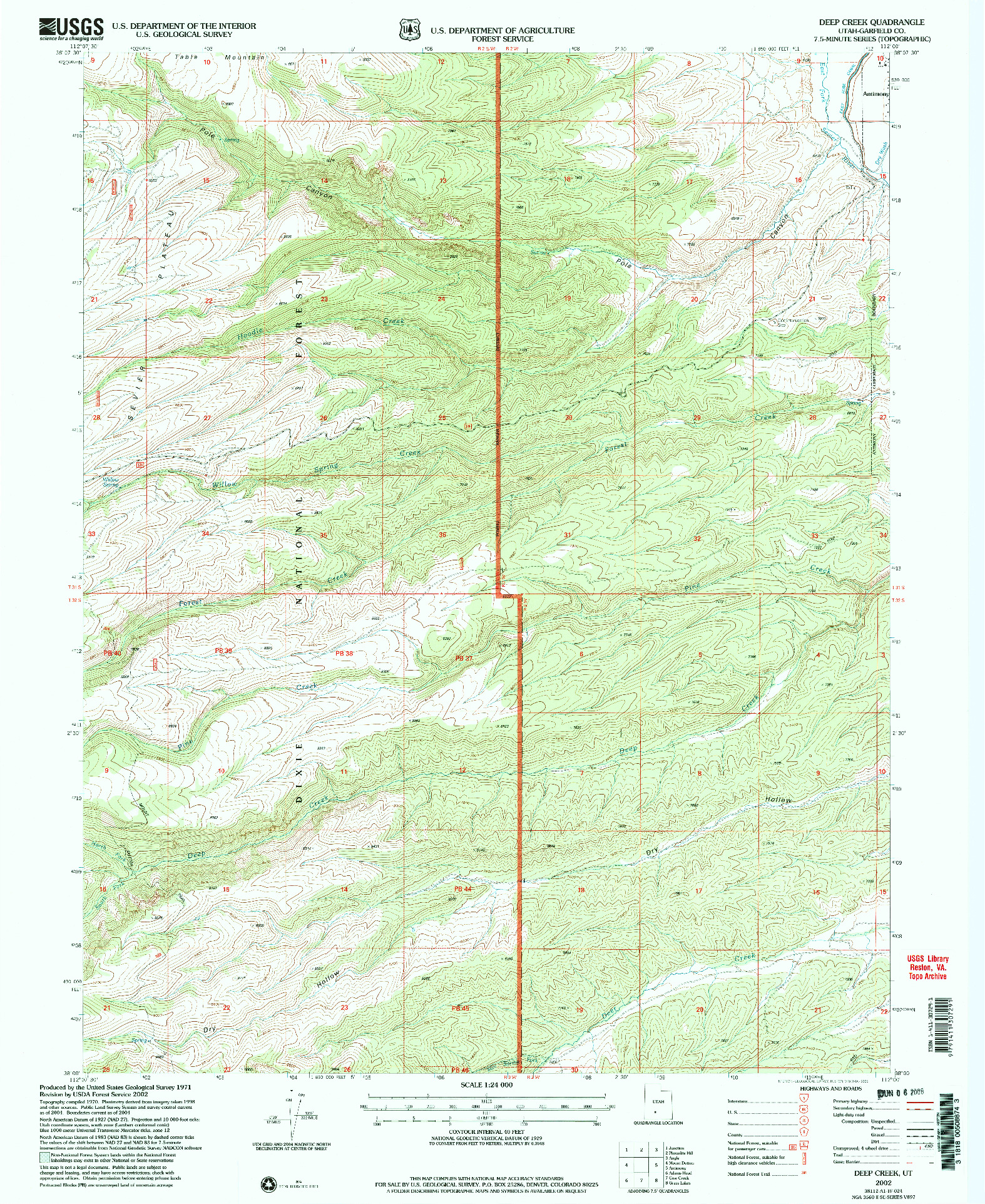 USGS 1:24000-SCALE QUADRANGLE FOR DEEP CREEK, UT 2002