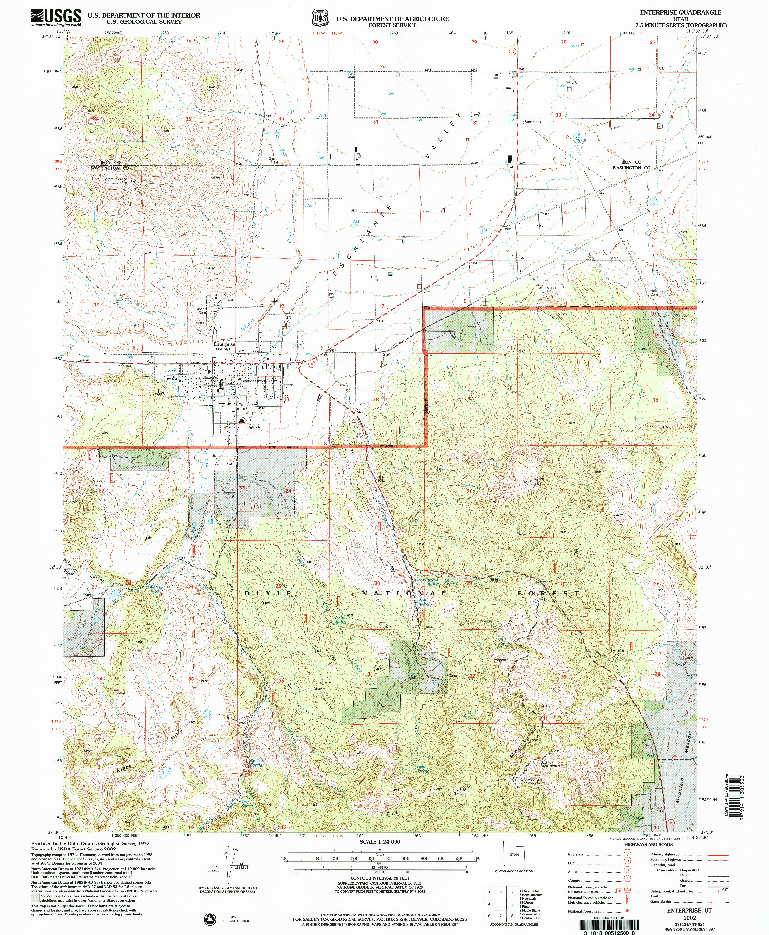 USGS 1:24000-SCALE QUADRANGLE FOR ENTERPRISE, UT 2002