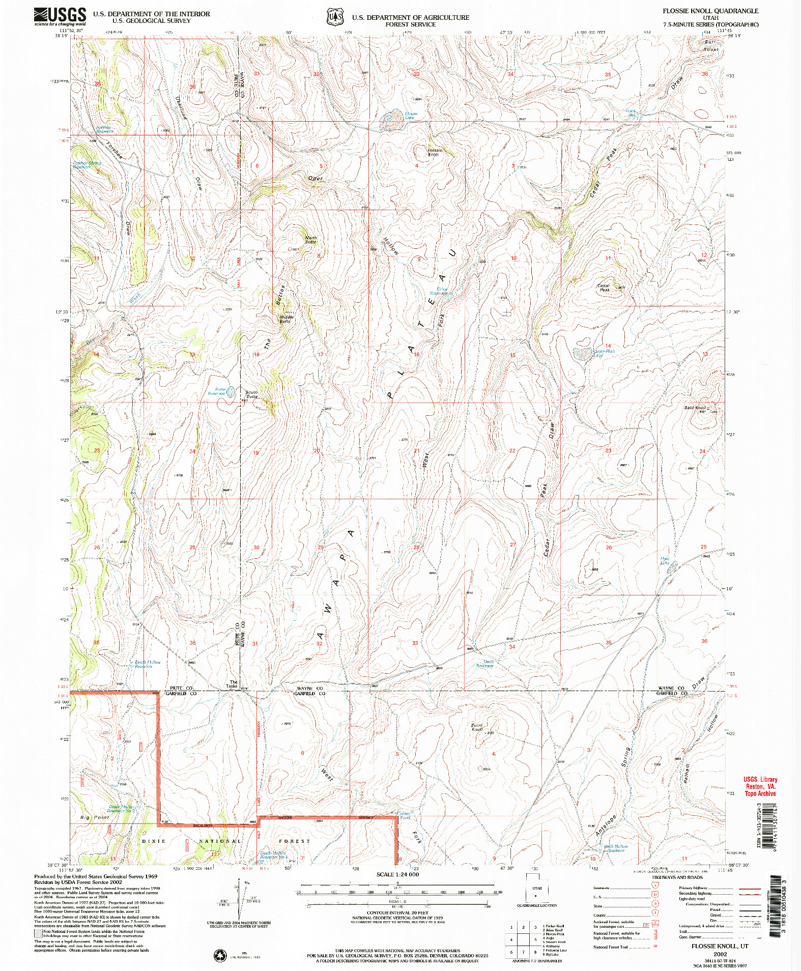 USGS 1:24000-SCALE QUADRANGLE FOR FLOSSIE KNOLL, UT 2002