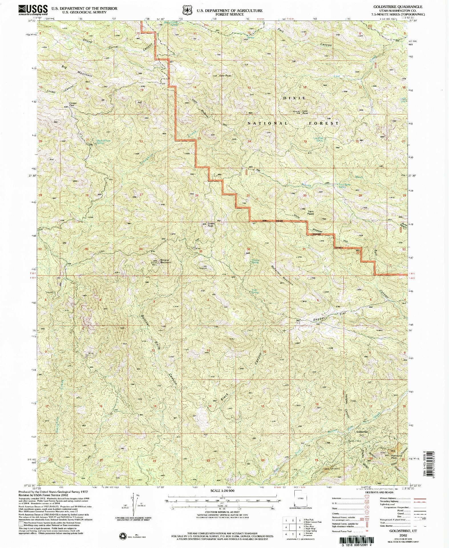 USGS 1:24000-SCALE QUADRANGLE FOR GOLDSTRIKE, UT 2002