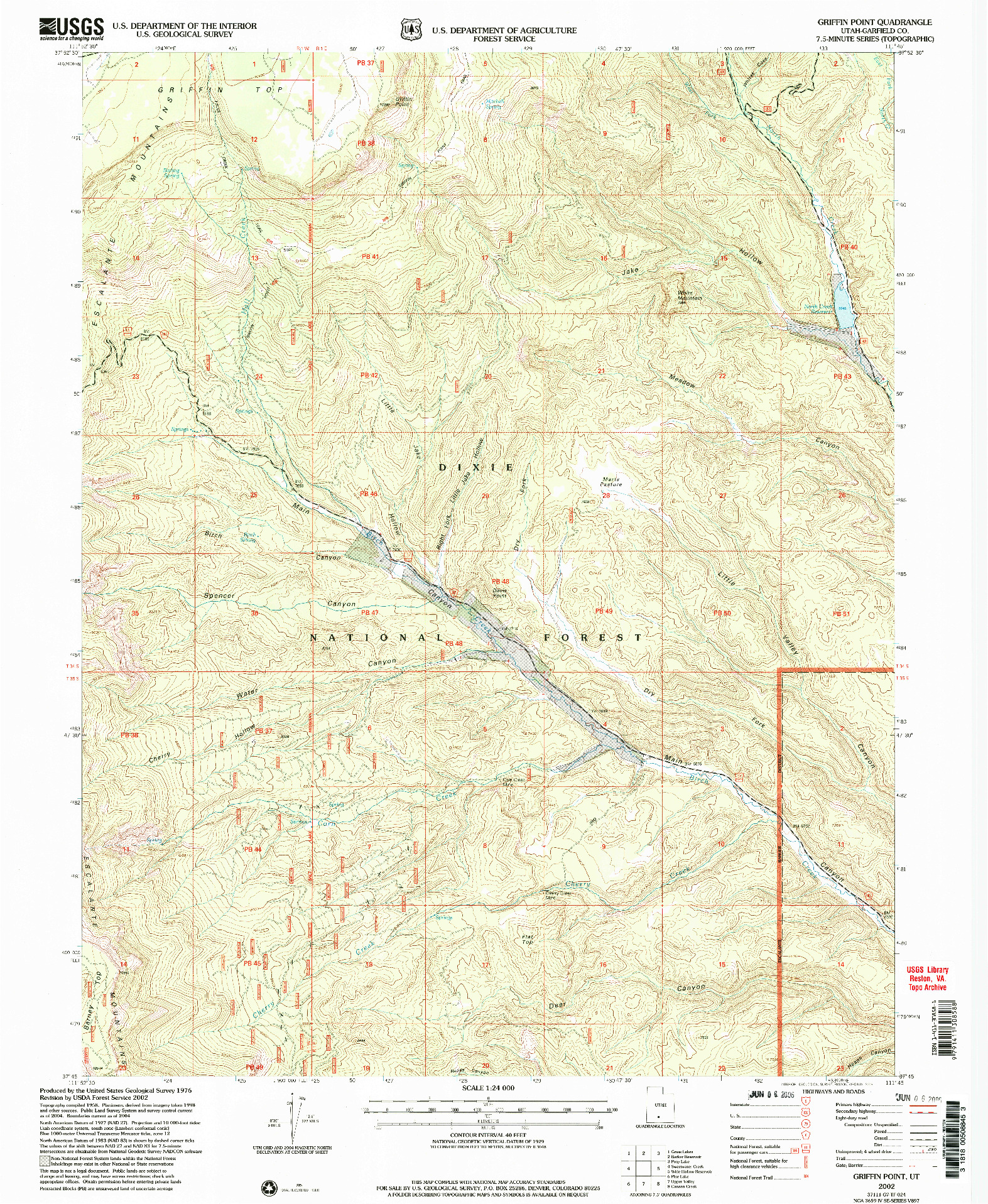 USGS 1:24000-SCALE QUADRANGLE FOR GRIFFIN POINT, UT 2002