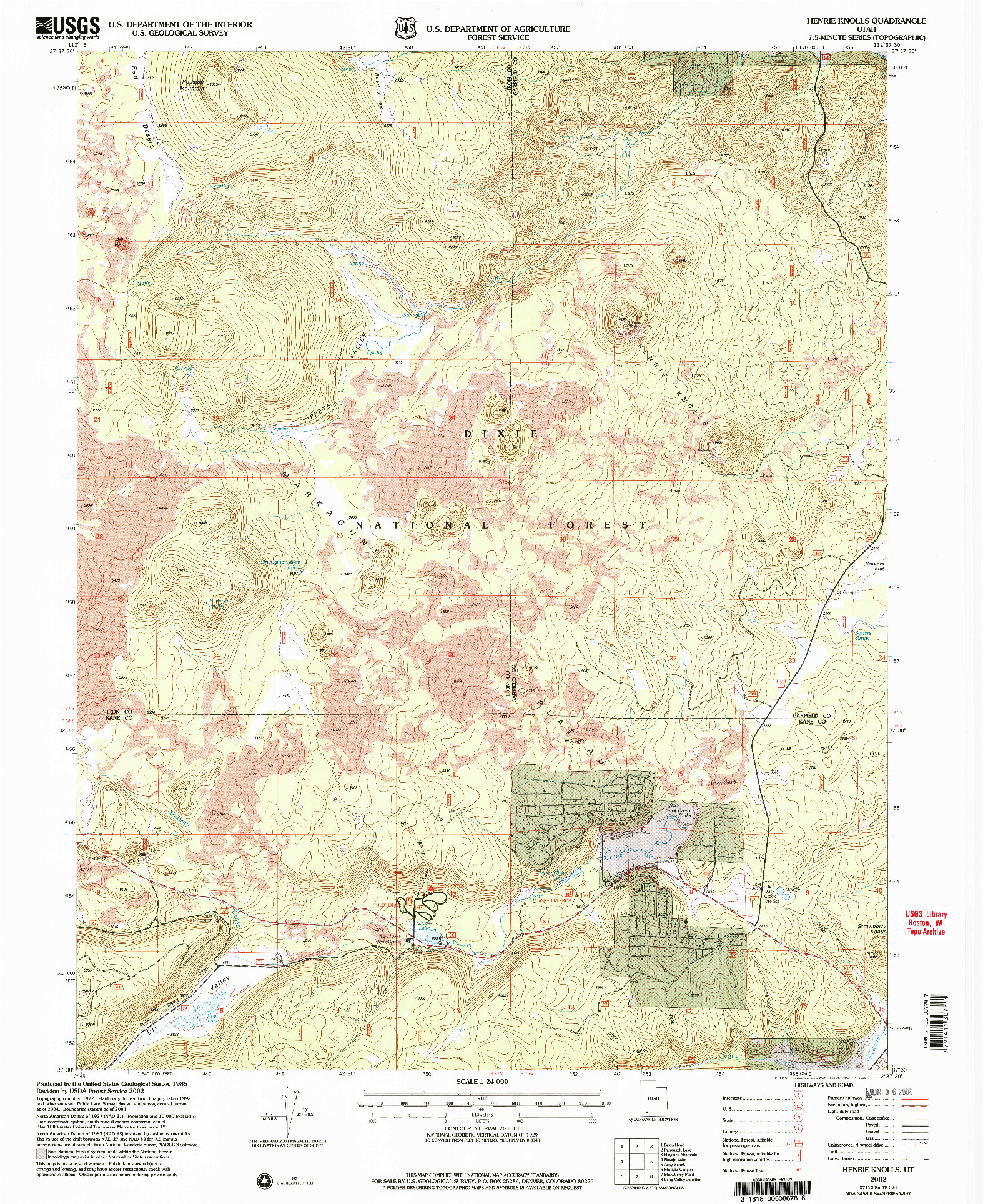 USGS 1:24000-SCALE QUADRANGLE FOR HENRIE KNOLLS, UT 2002