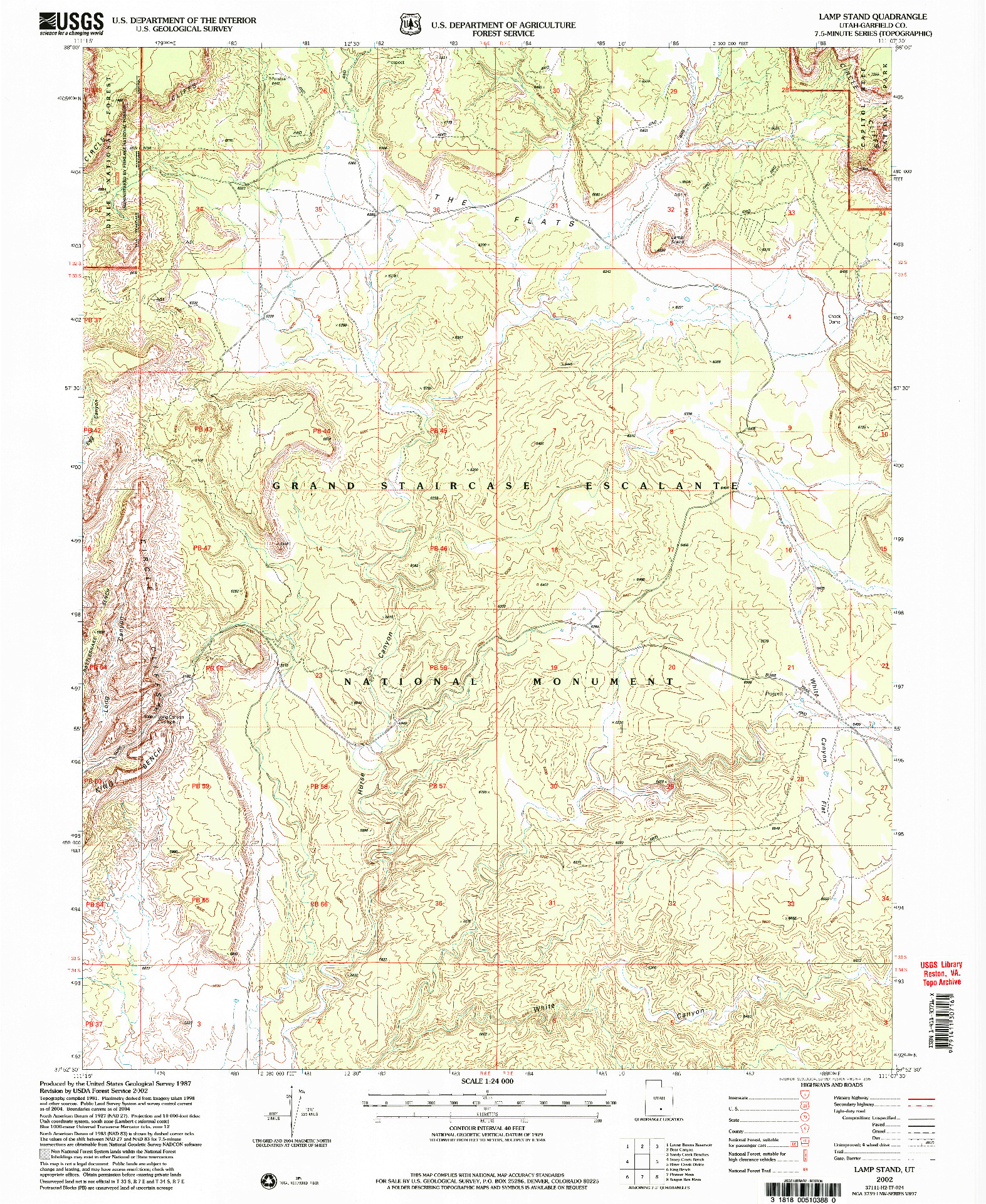 USGS 1:24000-SCALE QUADRANGLE FOR LAMP STAND, UT 2002