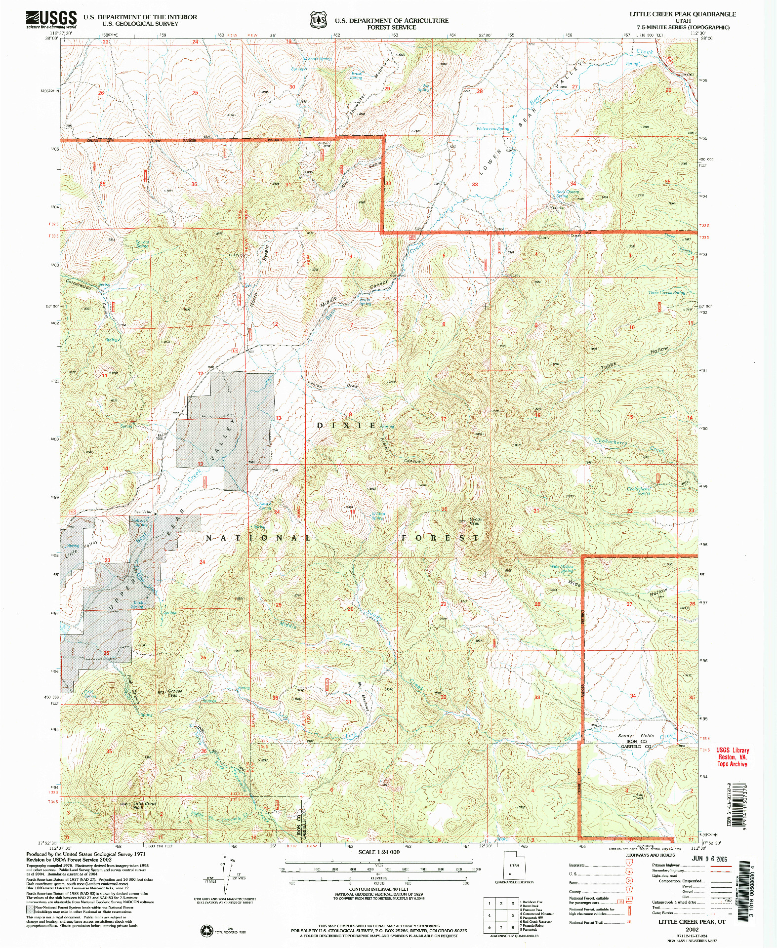 USGS 1:24000-SCALE QUADRANGLE FOR LITTLE CREEK PEAK, UT 2002