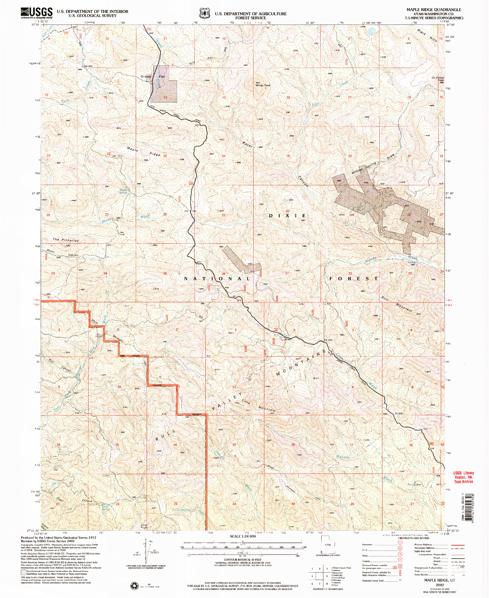 USGS 1:24000-SCALE QUADRANGLE FOR MAPLE RIDGE, UT 2002