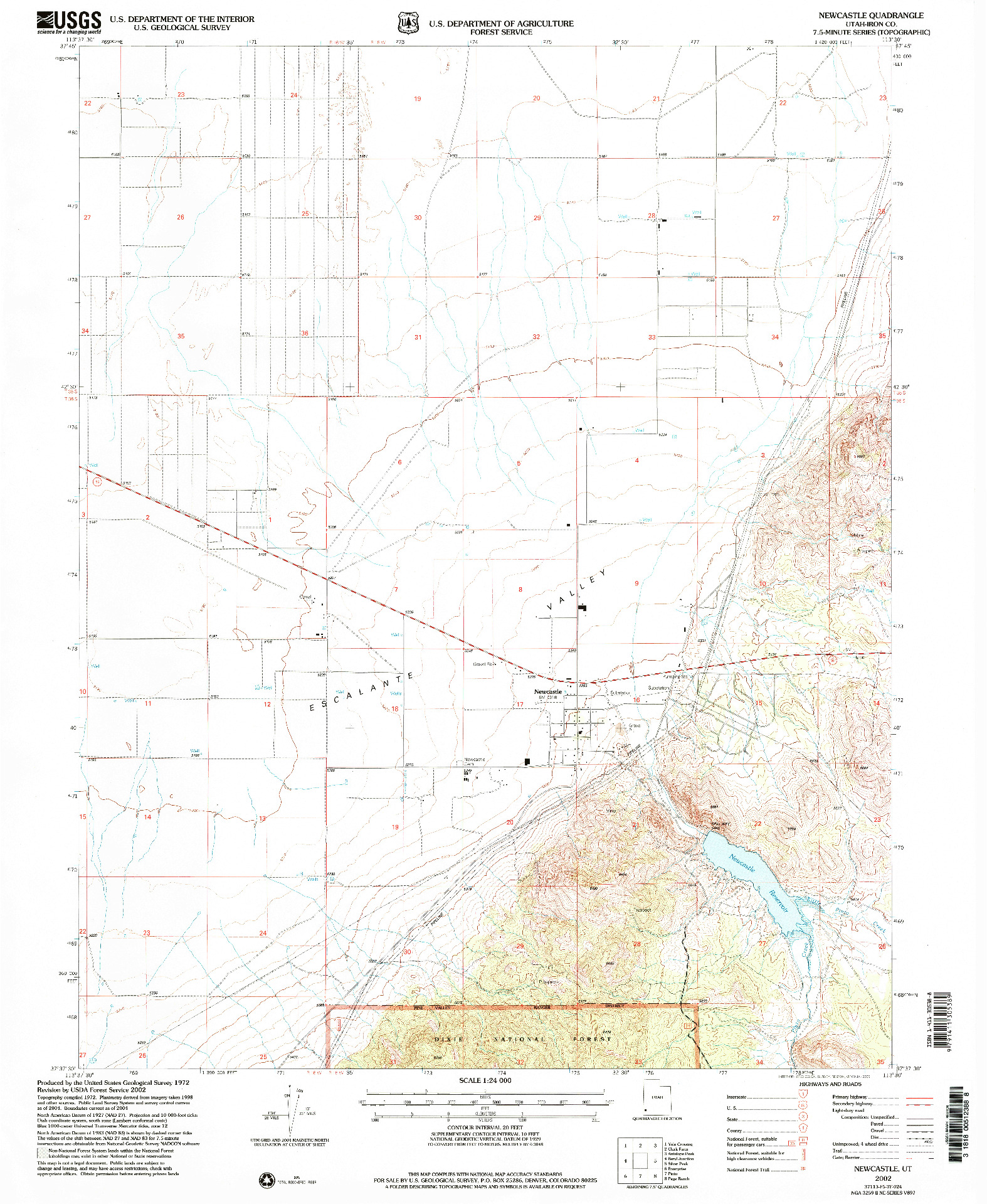 USGS 1:24000-SCALE QUADRANGLE FOR NEWCASTLE, UT 2002