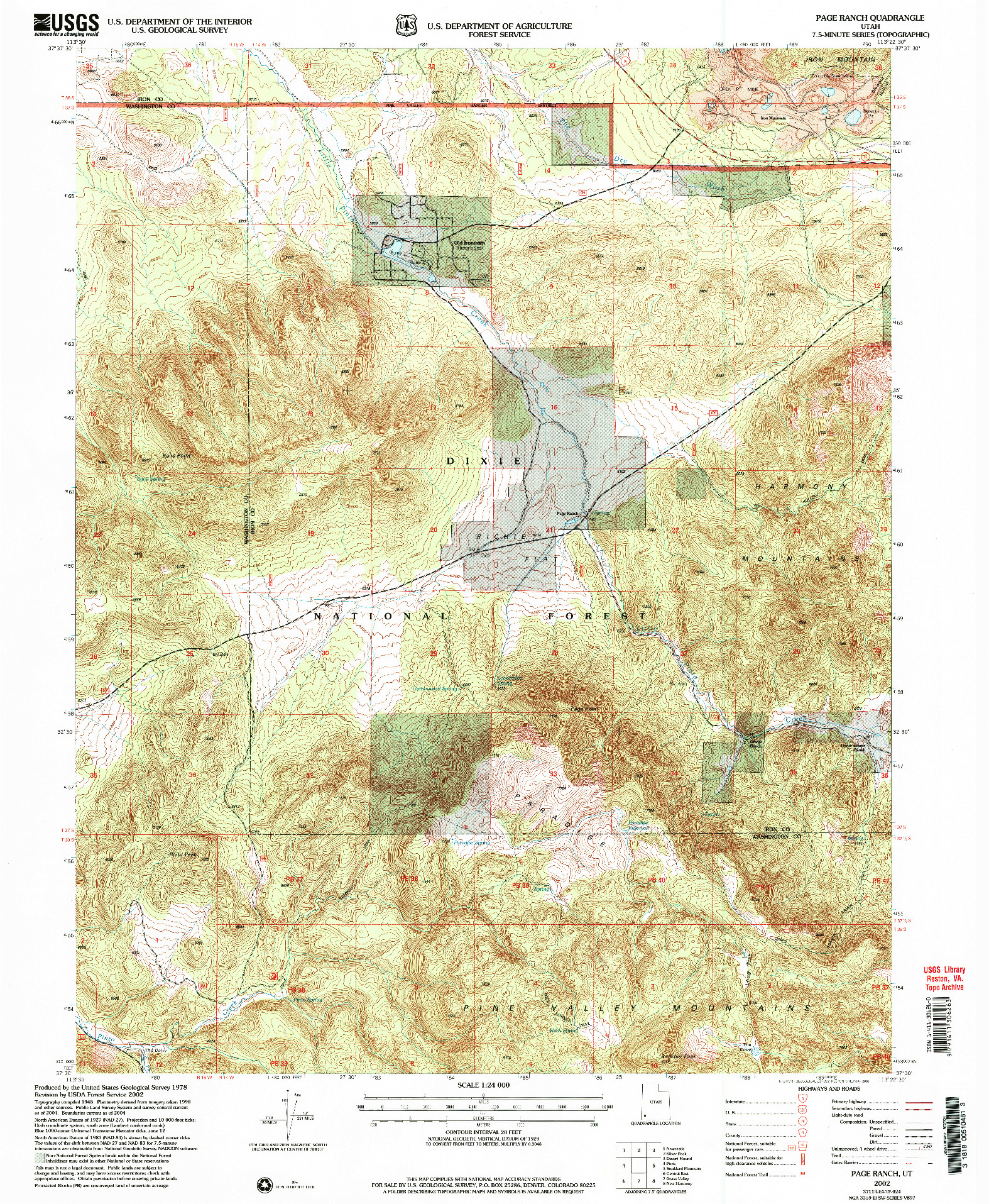USGS 1:24000-SCALE QUADRANGLE FOR PAGE RANCH, UT 2002