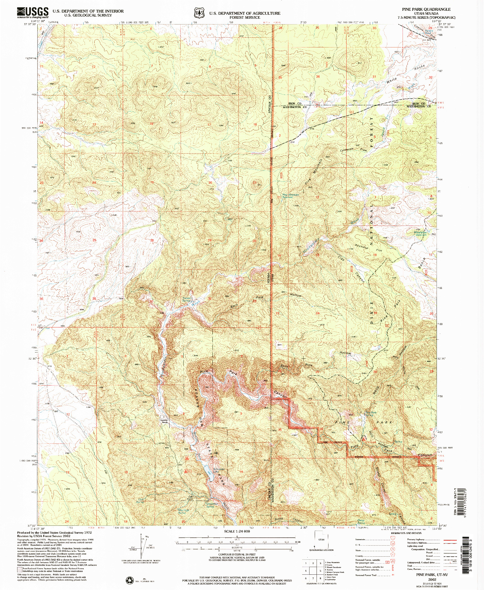 USGS 1:24000-SCALE QUADRANGLE FOR PINE PARK, UT 2002