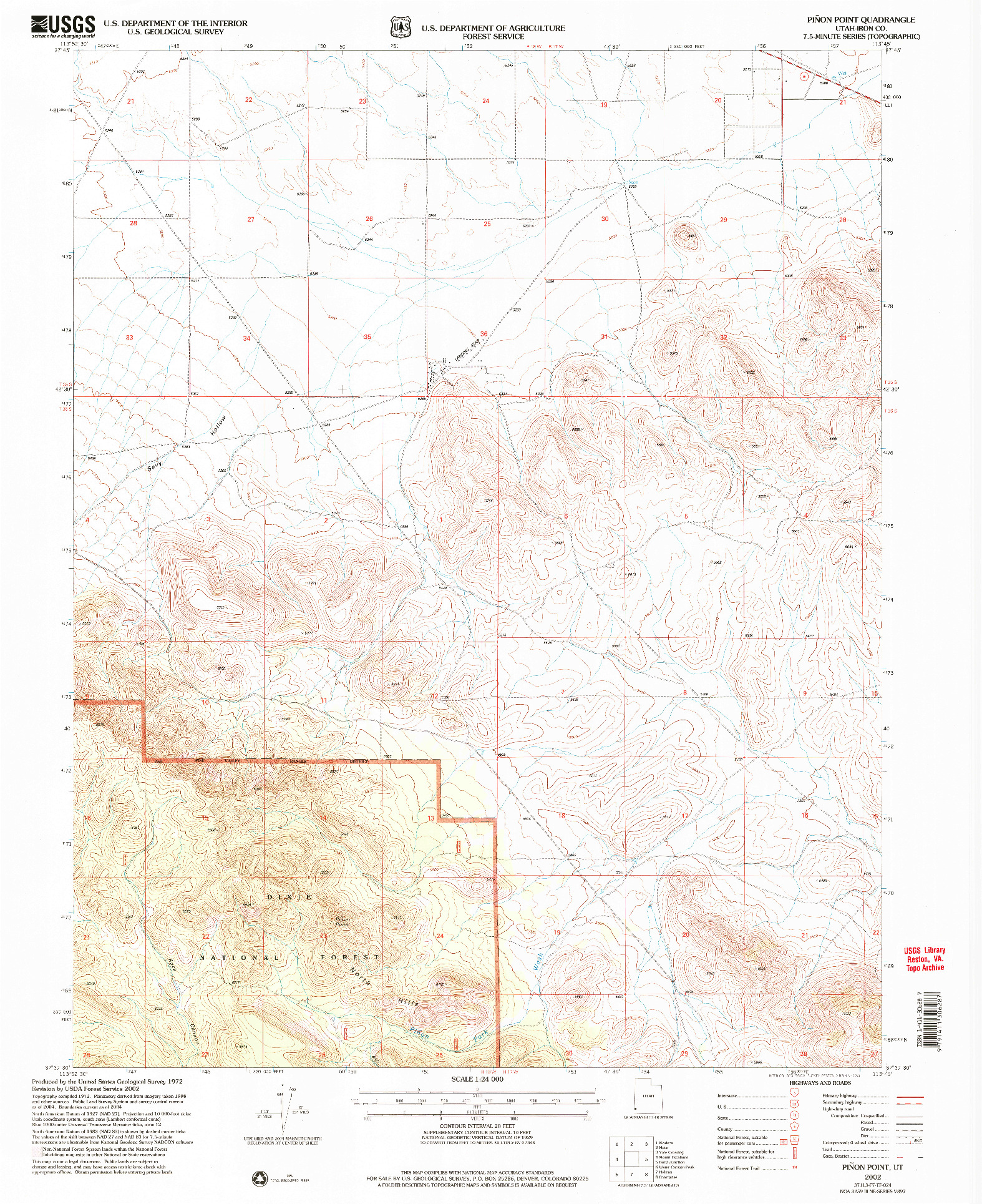 USGS 1:24000-SCALE QUADRANGLE FOR PINON POINT, UT 2002