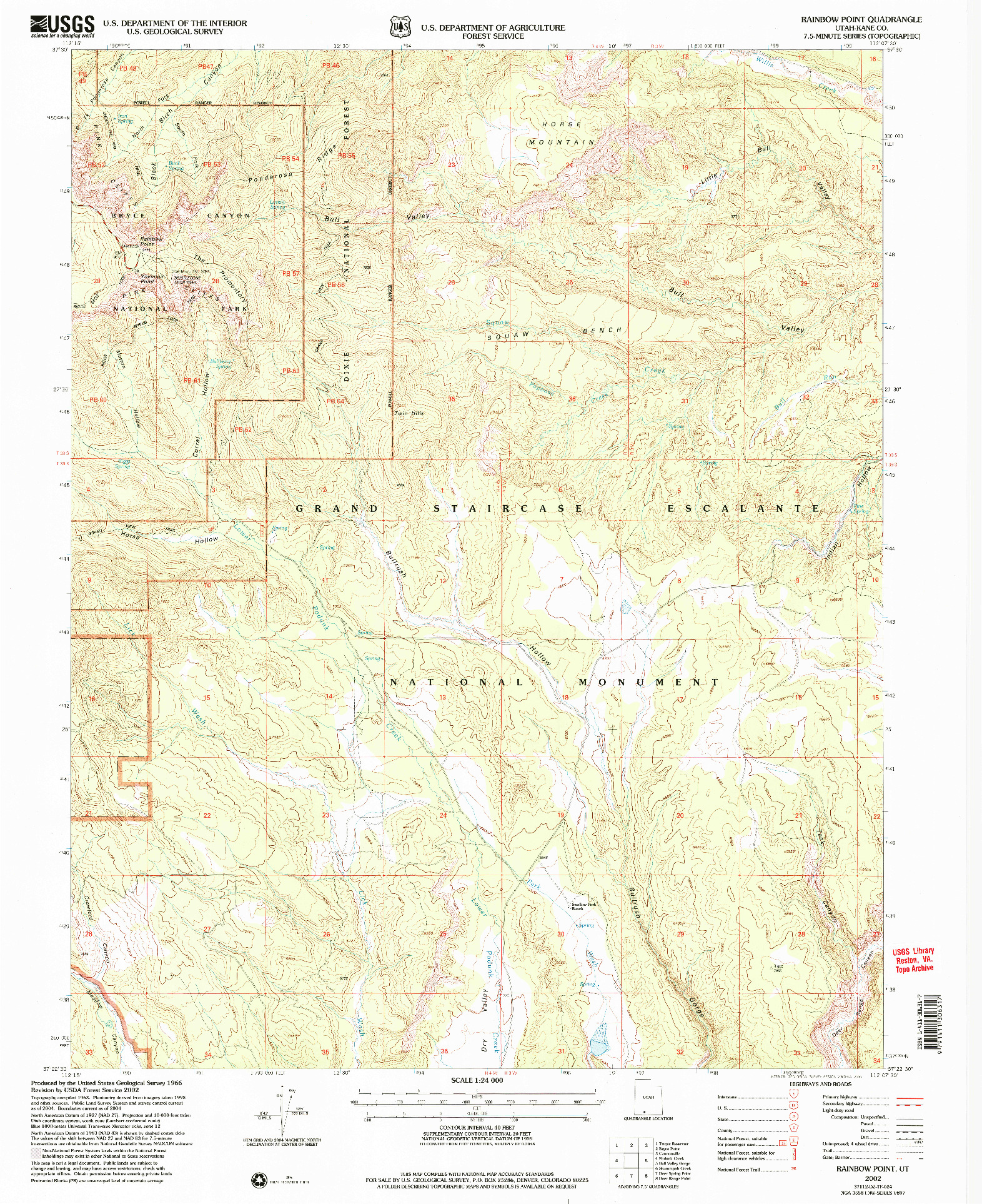 USGS 1:24000-SCALE QUADRANGLE FOR RAINBOW POINT, UT 2002