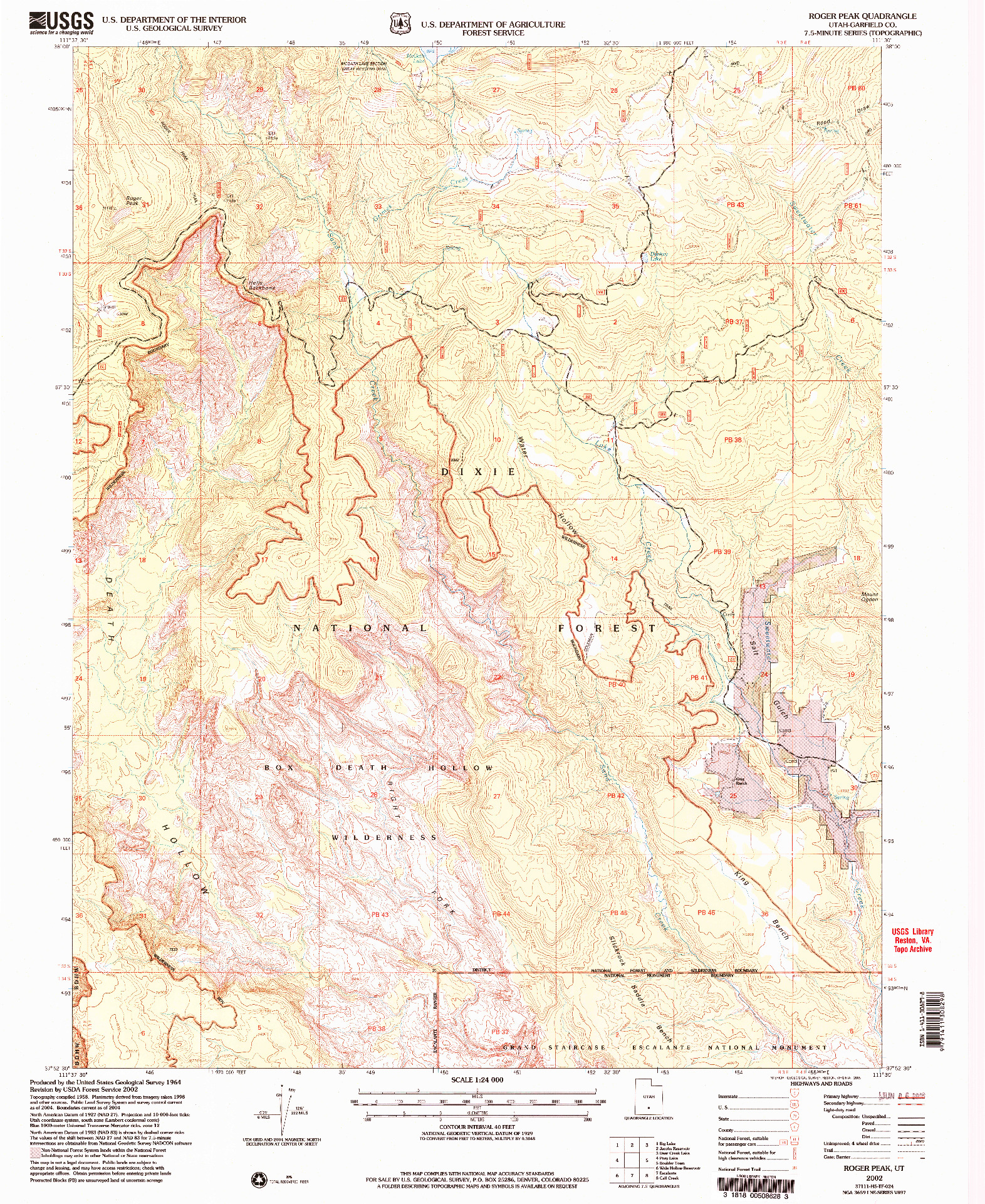 USGS 1:24000-SCALE QUADRANGLE FOR ROGER PEAK, UT 2002
