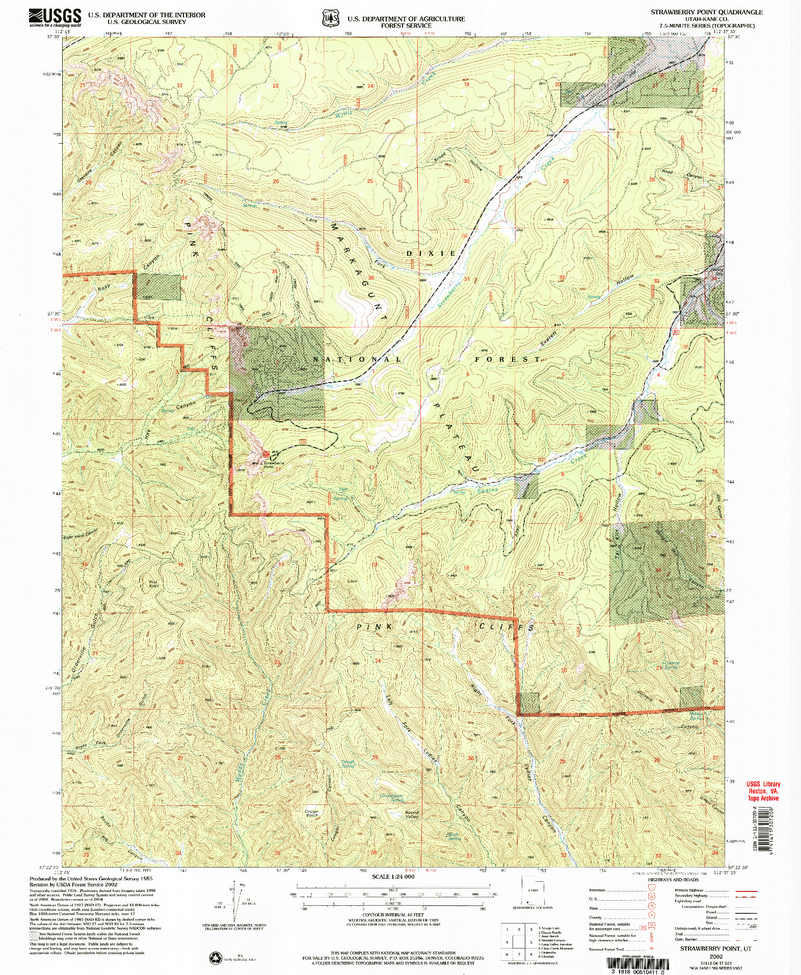 USGS 1:24000-SCALE QUADRANGLE FOR STRAWBERRY POINT, UT 2002