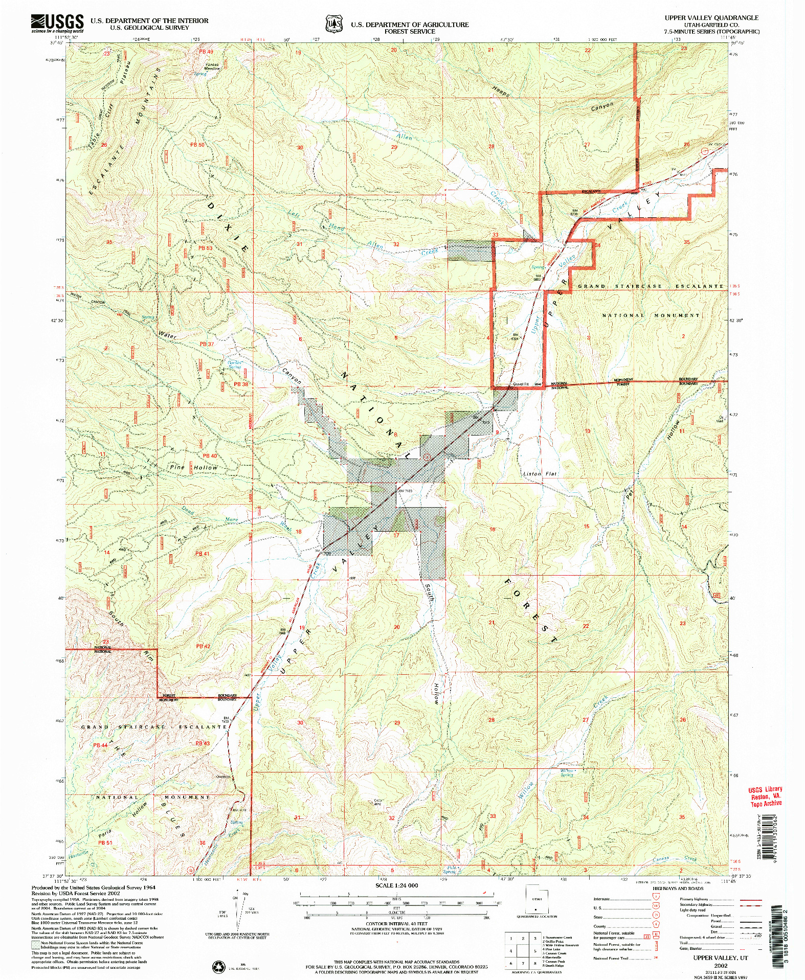 USGS 1:24000-SCALE QUADRANGLE FOR UPPER VALLEY, UT 2002