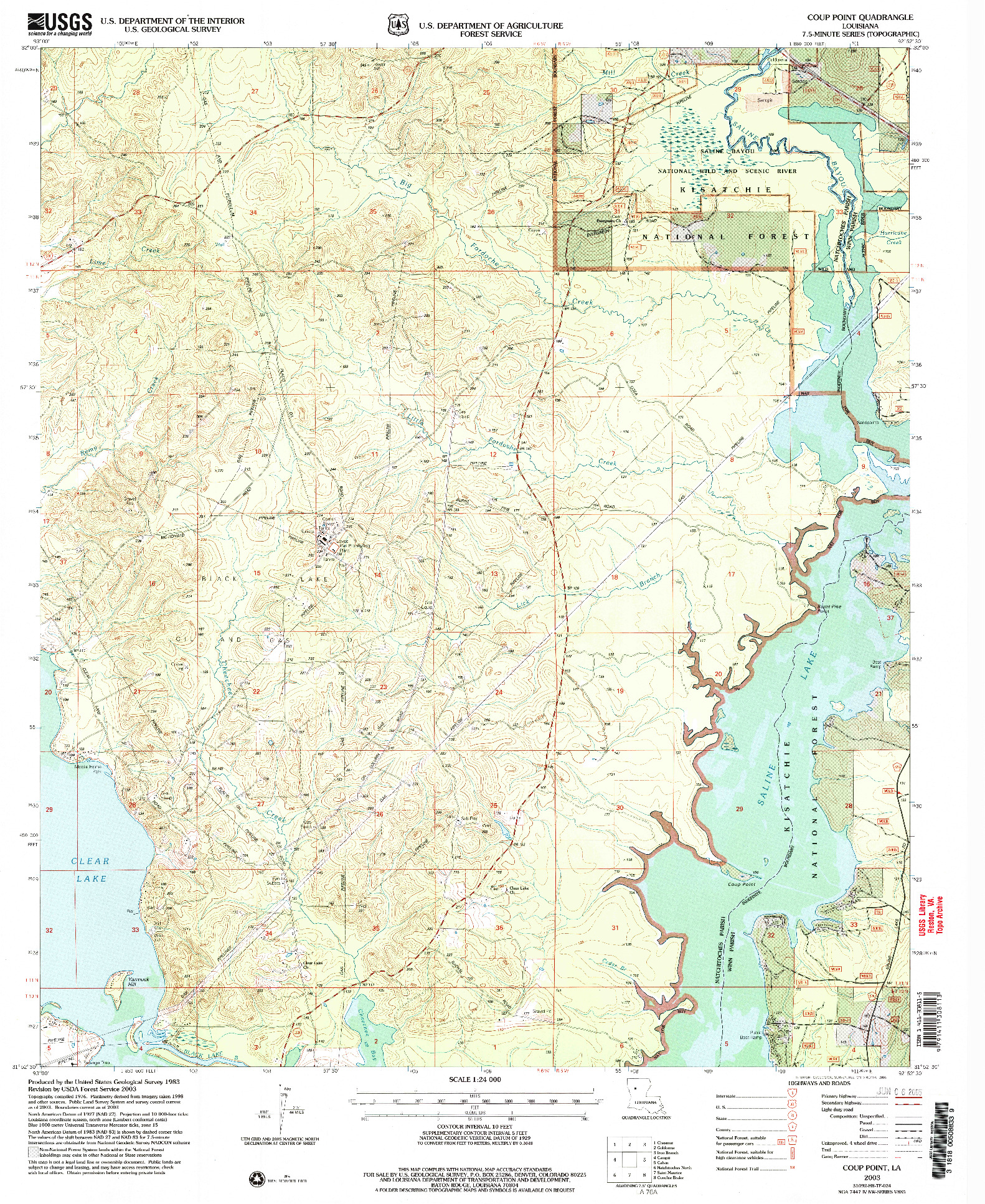 USGS 1:24000-SCALE QUADRANGLE FOR COUP POINT, LA 2003