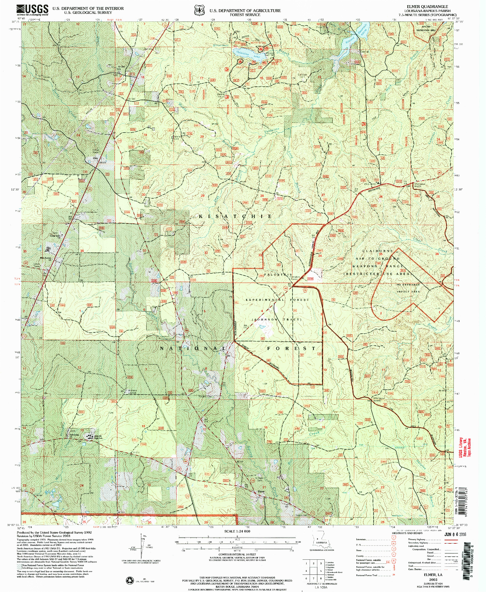 USGS 1:24000-SCALE QUADRANGLE FOR ELMER, LA 2003