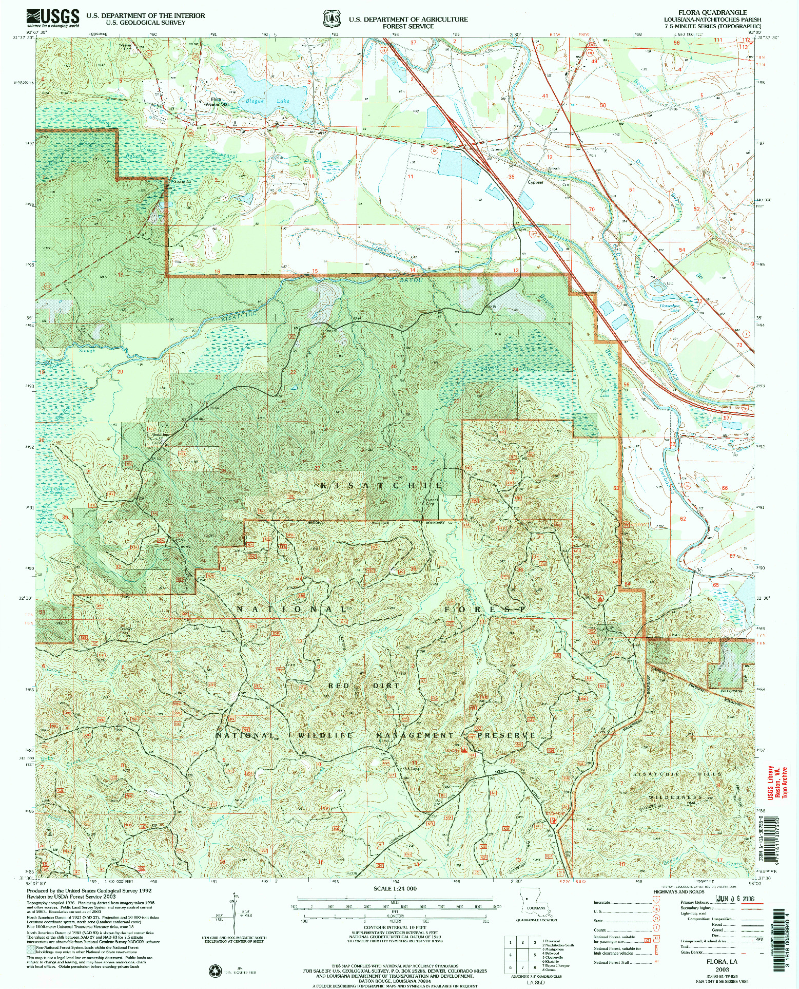 USGS 1:24000-SCALE QUADRANGLE FOR FLORA, LA 2003