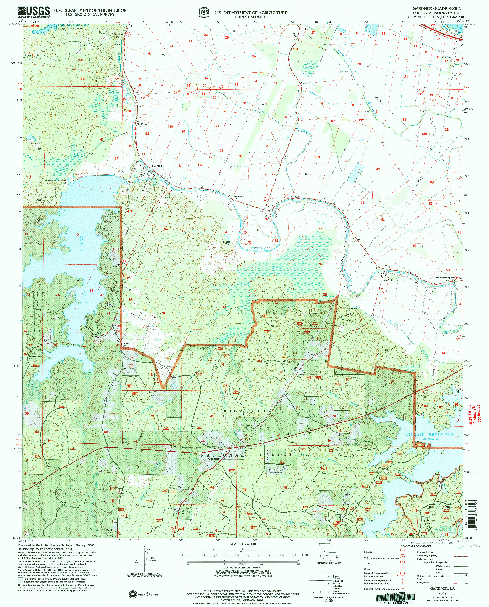 USGS 1:24000-SCALE QUADRANGLE FOR GARDNER, LA 2003