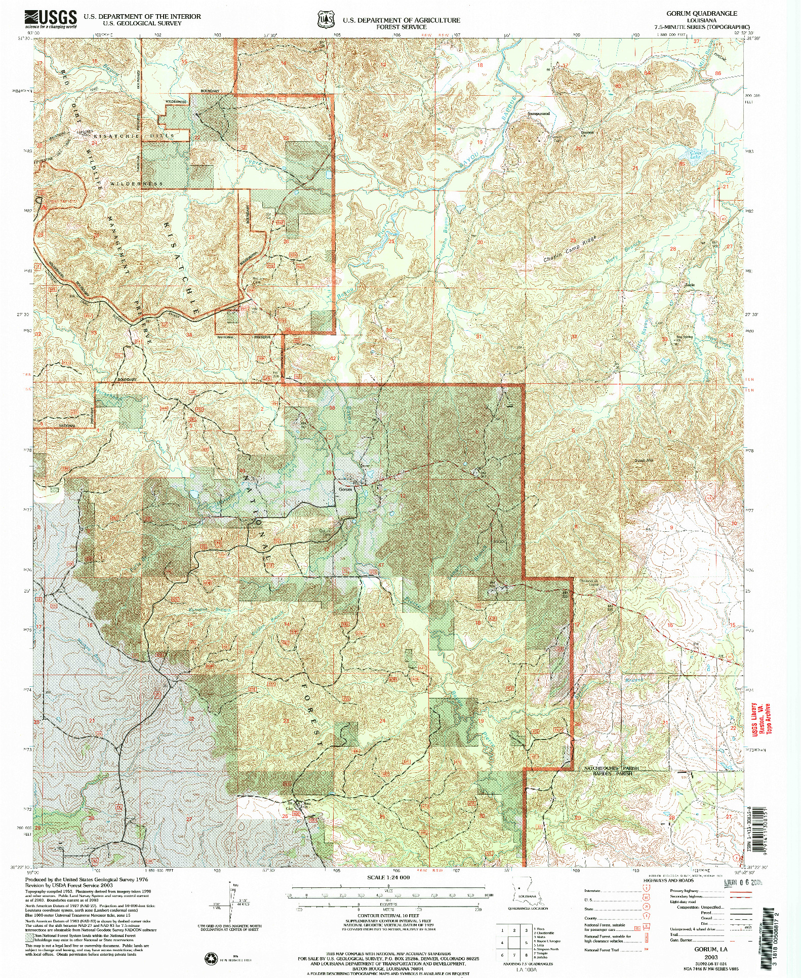 USGS 1:24000-SCALE QUADRANGLE FOR GORUM, LA 2003