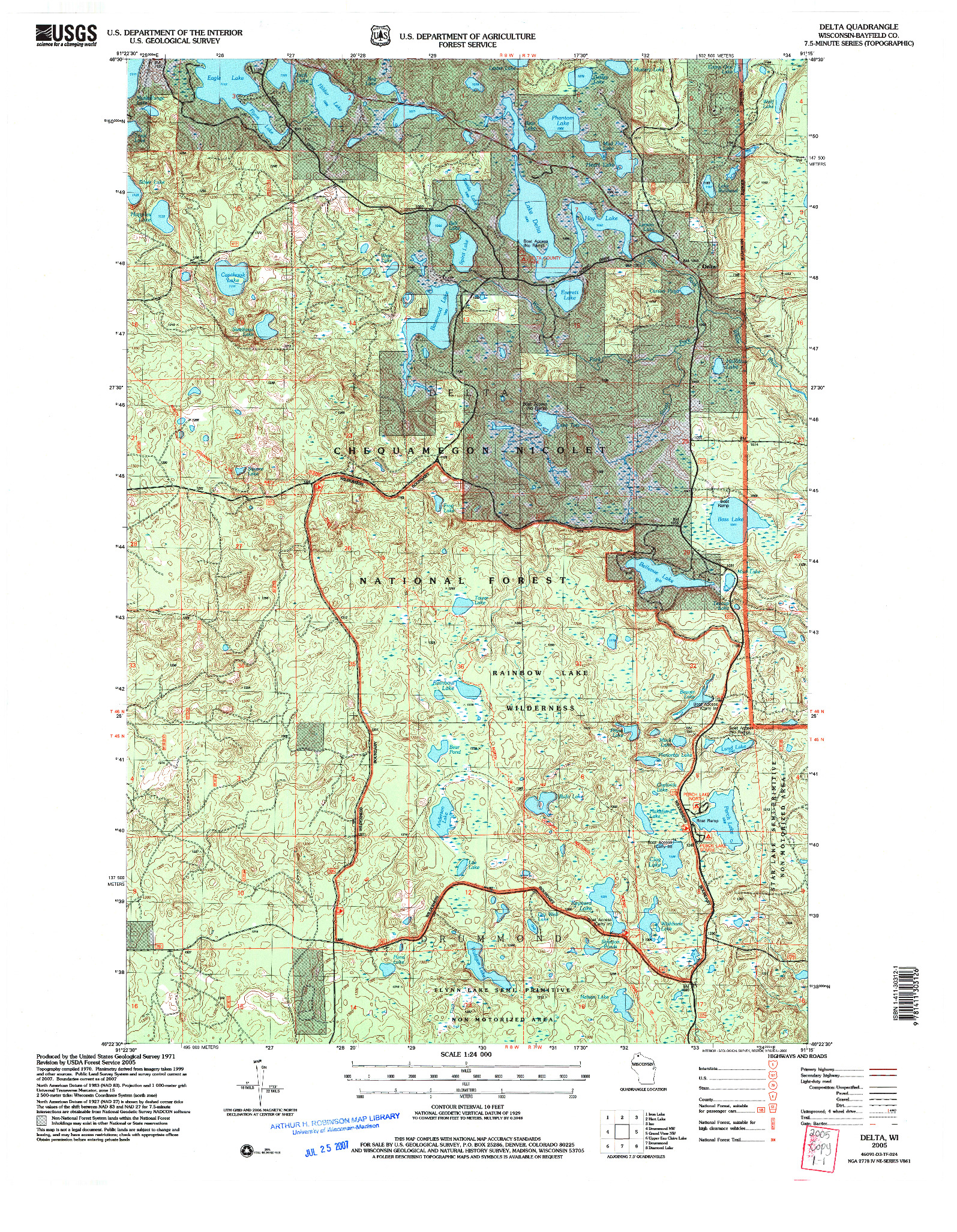 USGS 1:24000-SCALE QUADRANGLE FOR DELTA, WI 2005