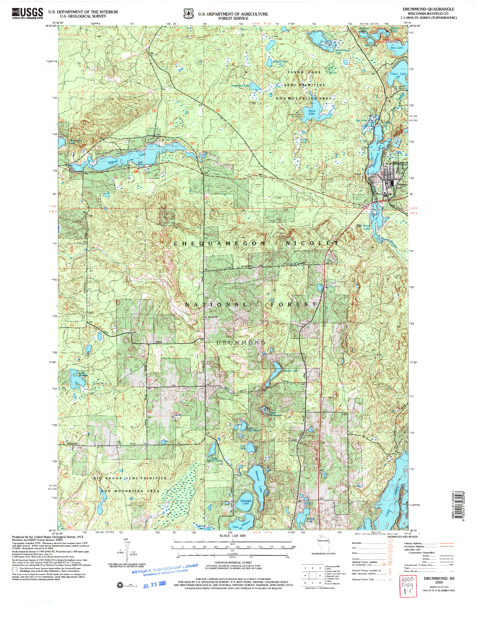 USGS 1:24000-SCALE QUADRANGLE FOR DRUMMOND, WI 2005