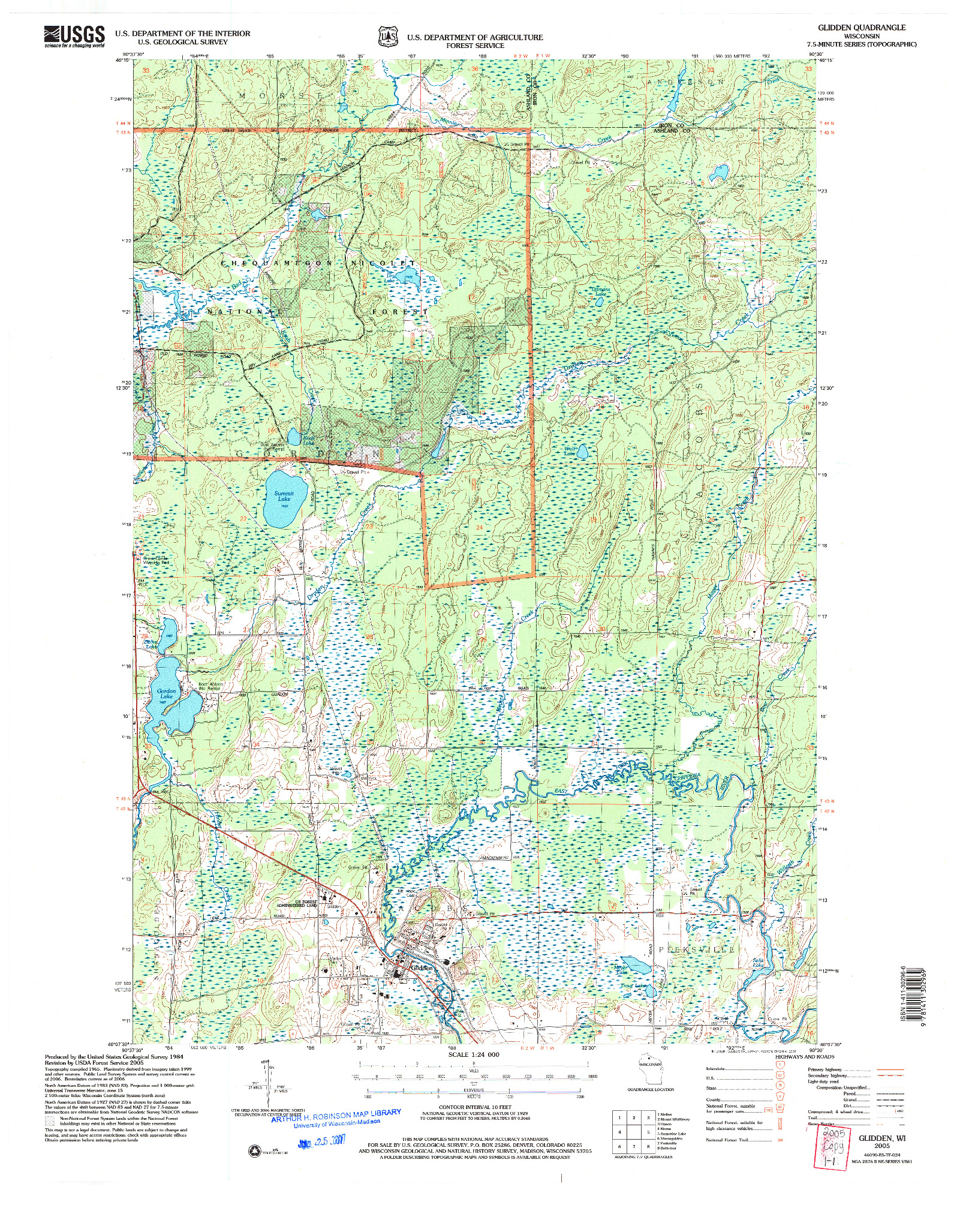 USGS 1:24000-SCALE QUADRANGLE FOR GLIDDEN, WI 2005