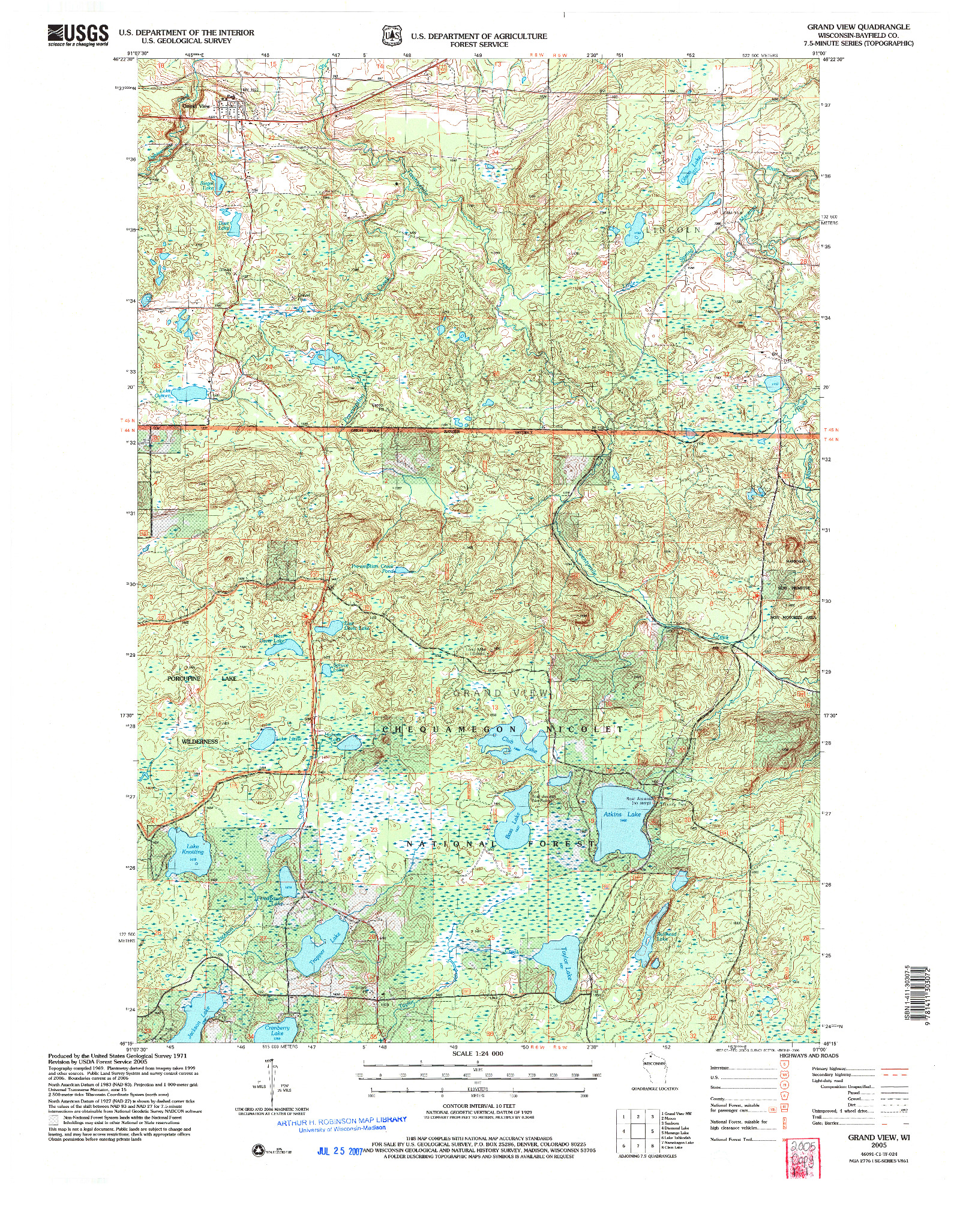 USGS 1:24000-SCALE QUADRANGLE FOR GRAND VIEW, WI 2005