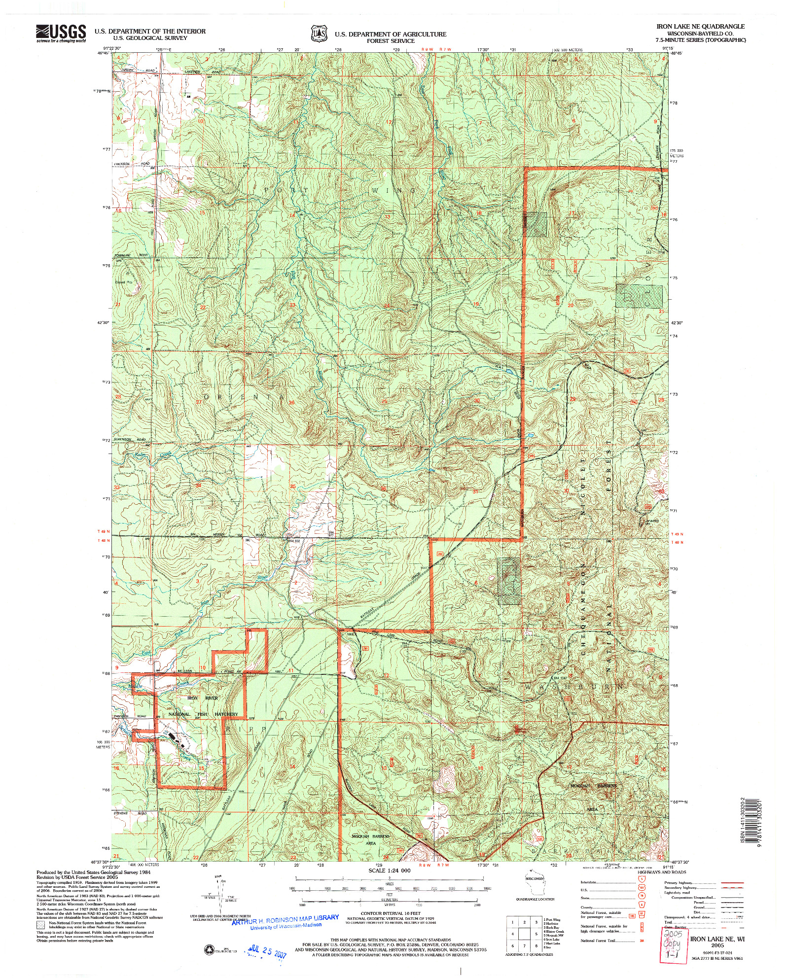 USGS 1:24000-SCALE QUADRANGLE FOR IRON LAKE NE, WI 2005