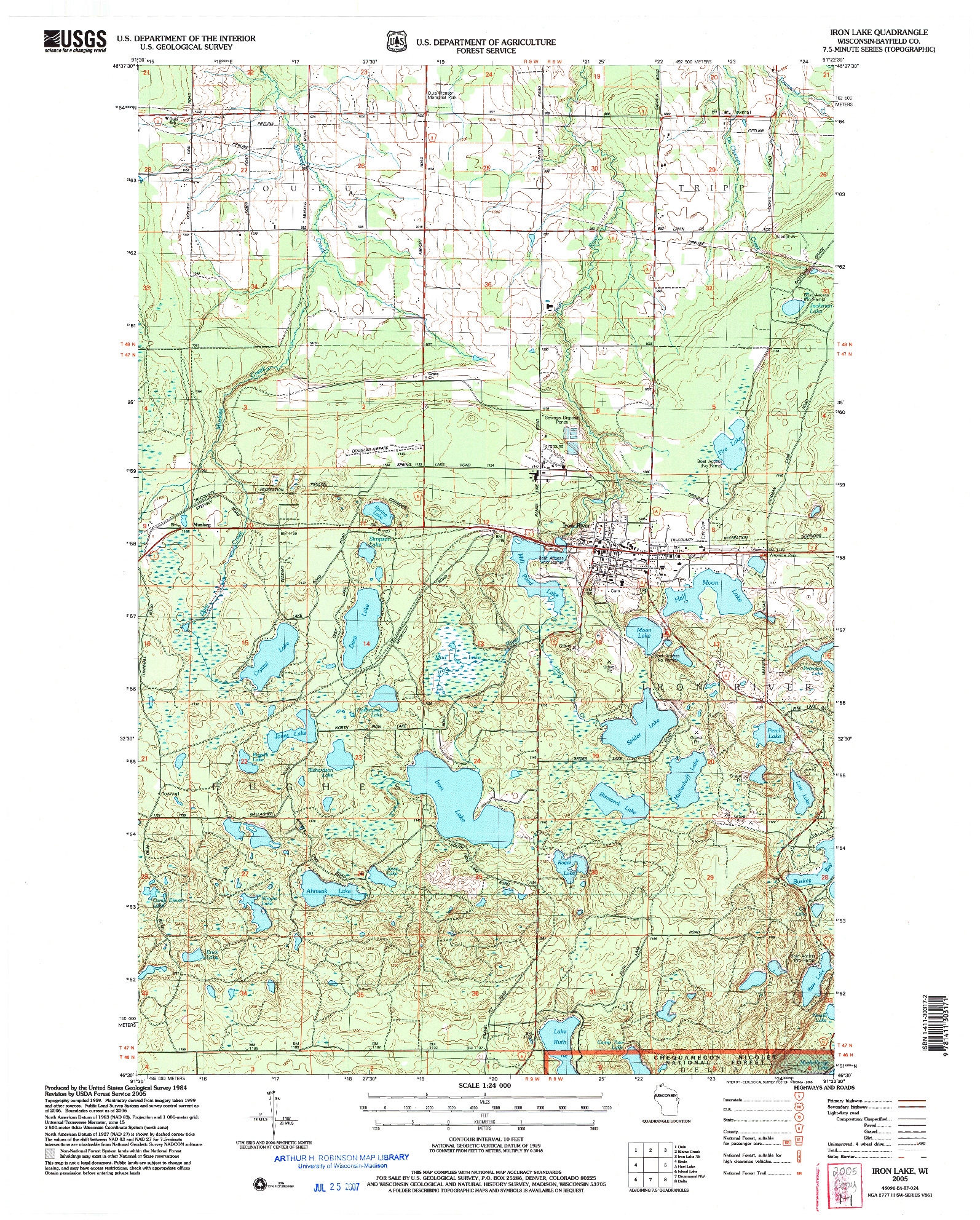 USGS 1:24000-SCALE QUADRANGLE FOR IRON LAKE, WI 2005