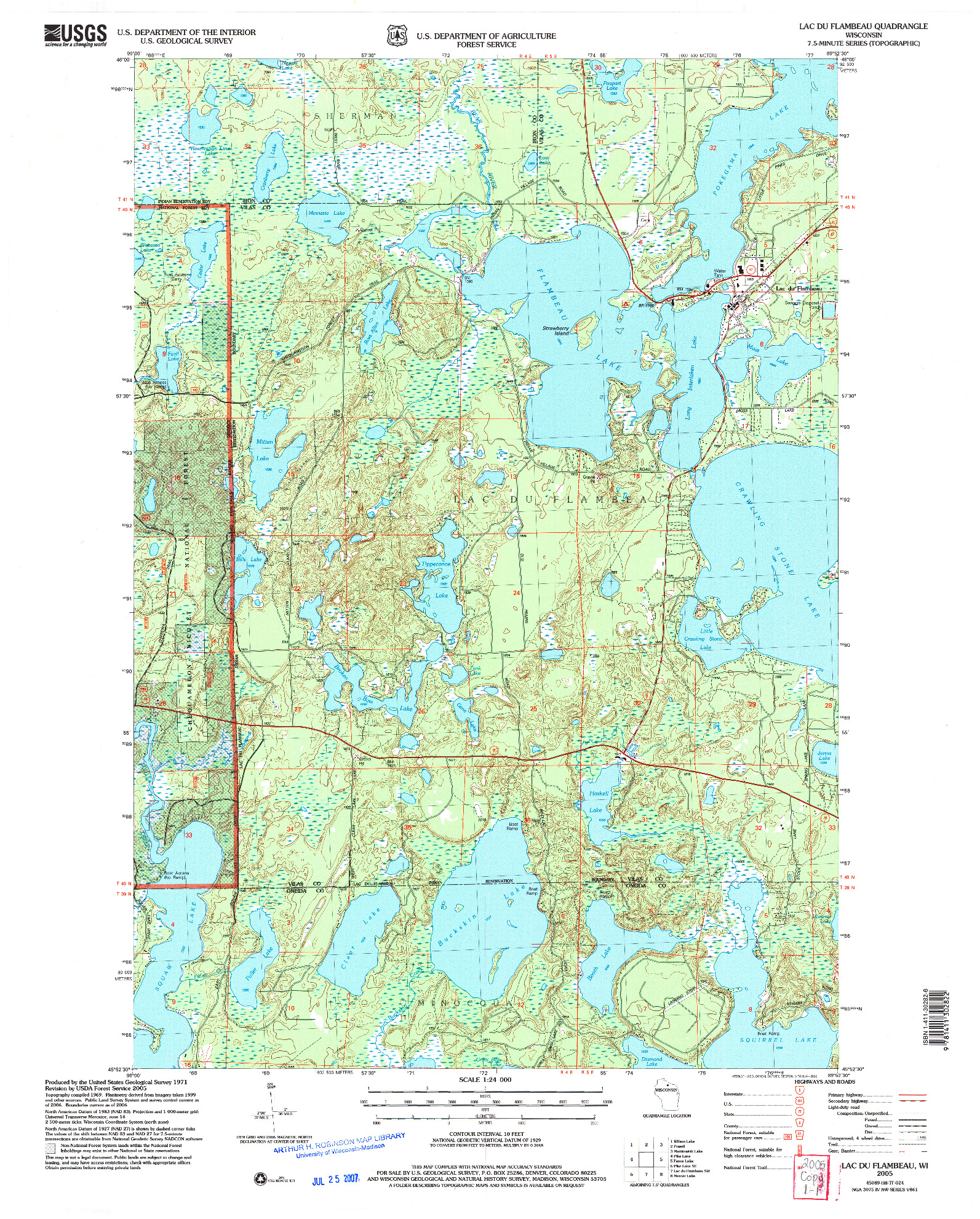 USGS 1:24000-SCALE QUADRANGLE FOR LAC DU FLAMBEAU, WI 2005