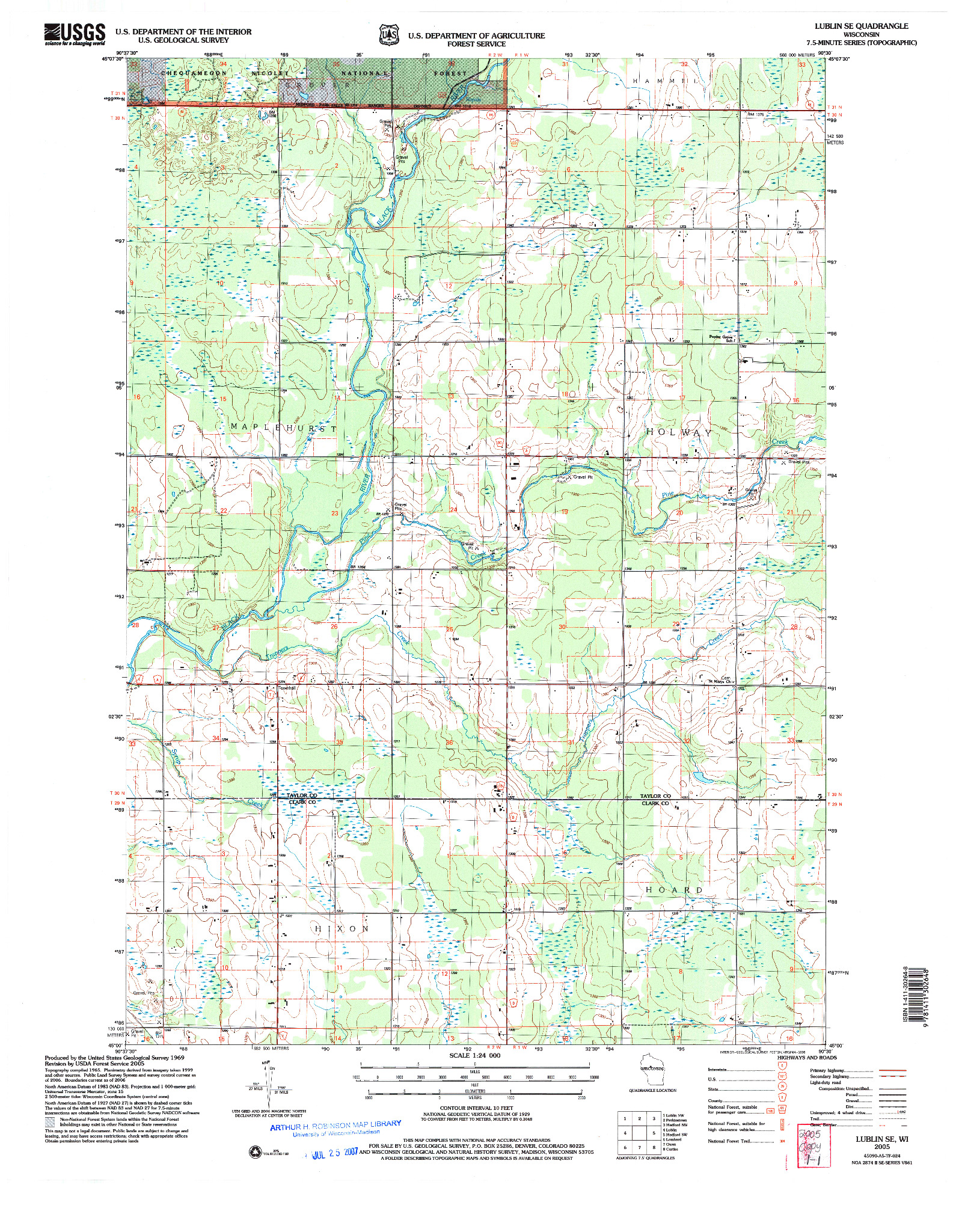 USGS 1:24000-SCALE QUADRANGLE FOR LUBLIN SE, WI 2005