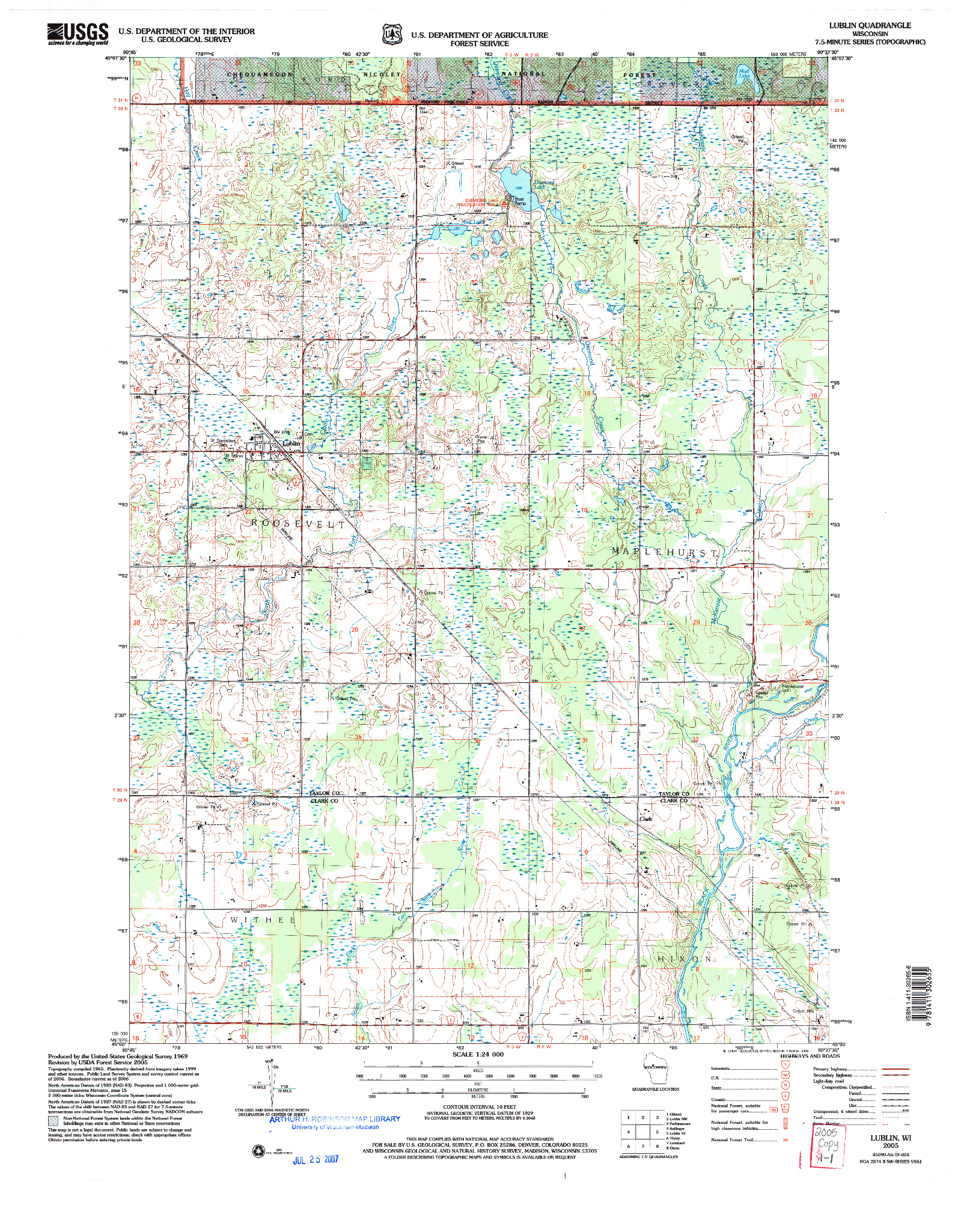 USGS 1:24000-SCALE QUADRANGLE FOR LUBLIN, WI 2005