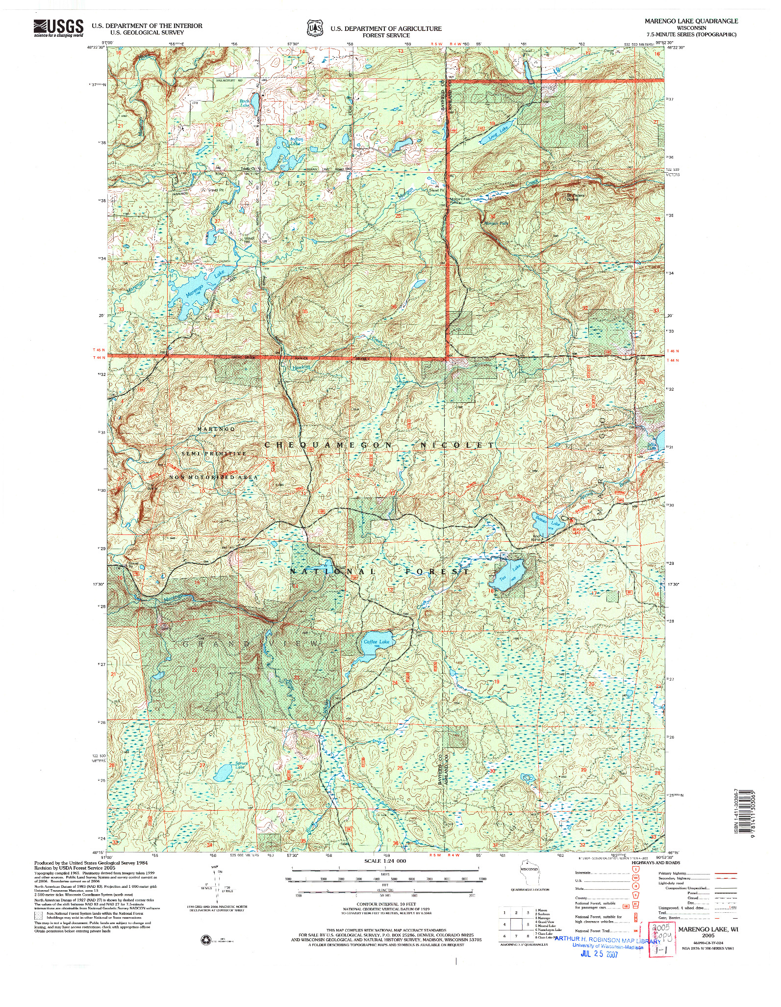USGS 1:24000-SCALE QUADRANGLE FOR MARENGO LAKE, WI 2005