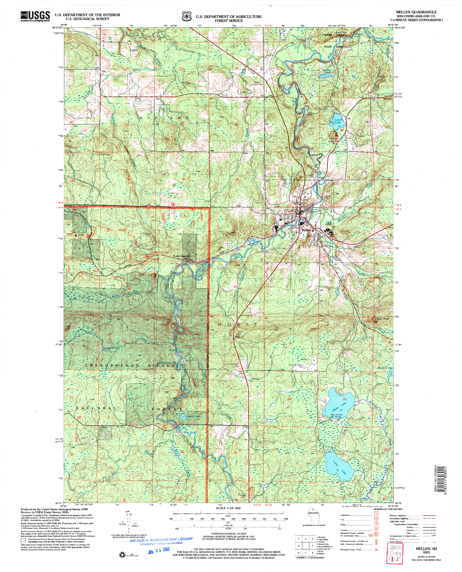 USGS 1:24000-SCALE QUADRANGLE FOR MELLEN, WI 2005
