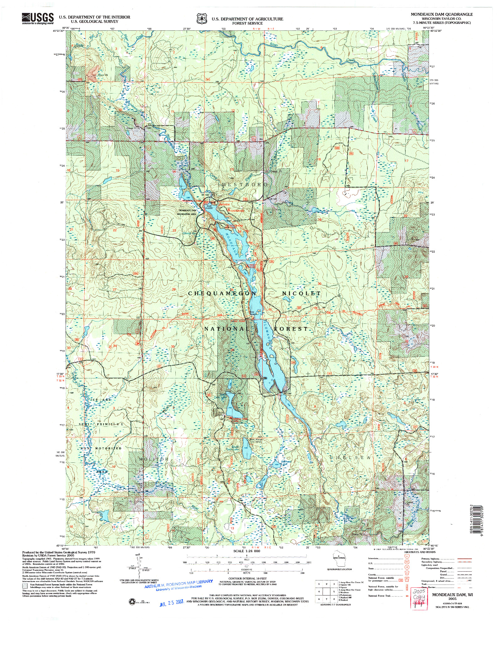 USGS 1:24000-SCALE QUADRANGLE FOR MONDEAUX DAM, WI 2005