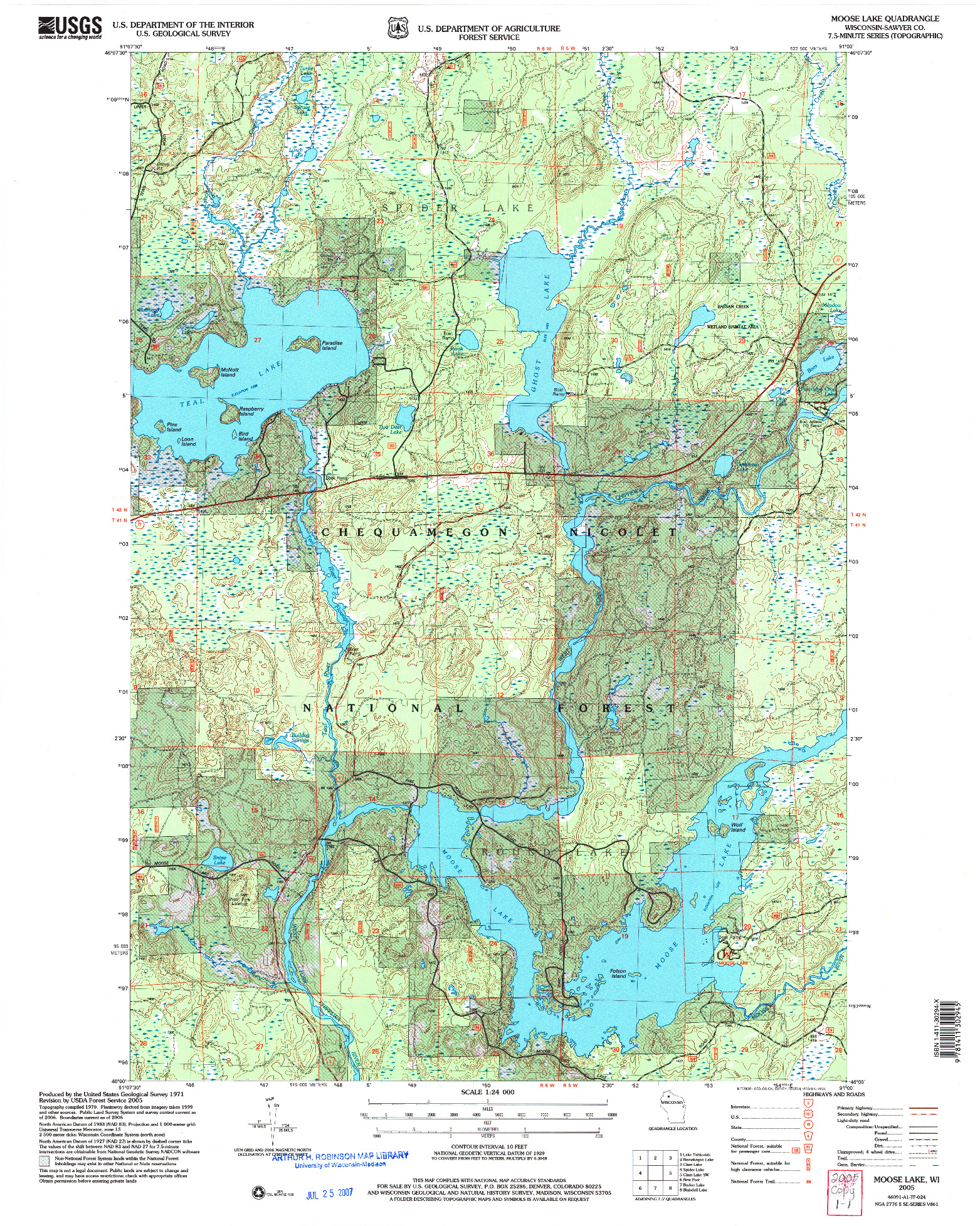 USGS 1:24000-SCALE QUADRANGLE FOR MOOSE LAKE, WI 2005
