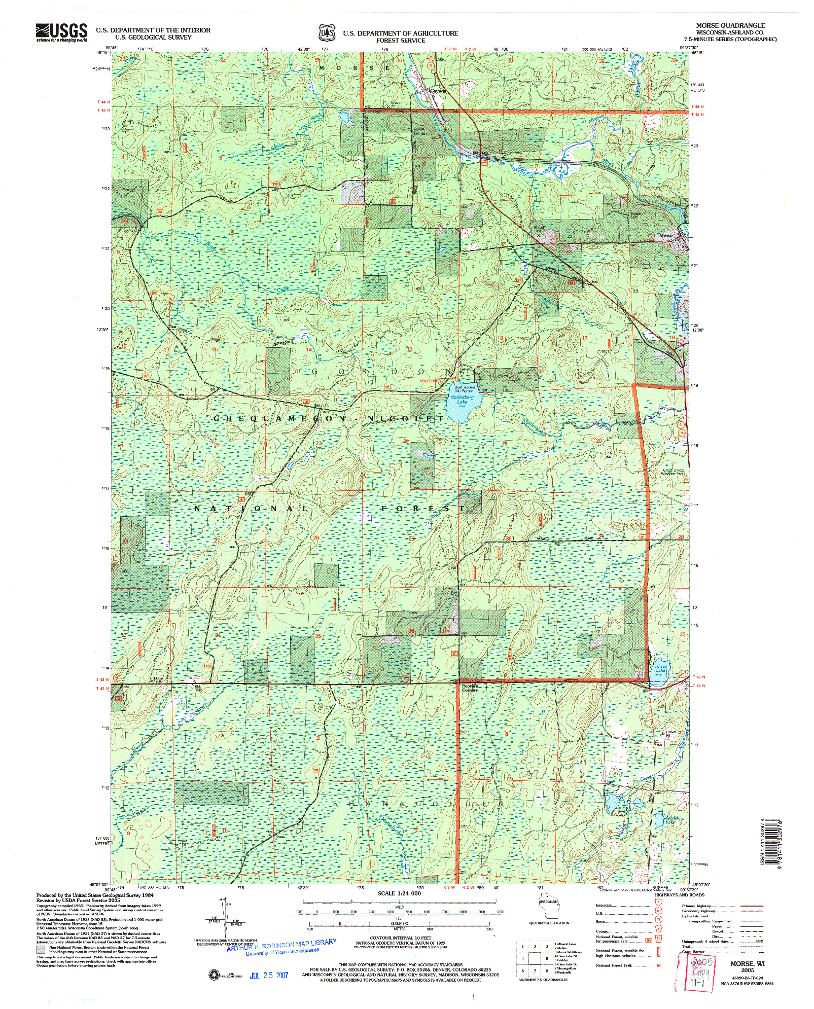 USGS 1:24000-SCALE QUADRANGLE FOR MORSE, WI 2005