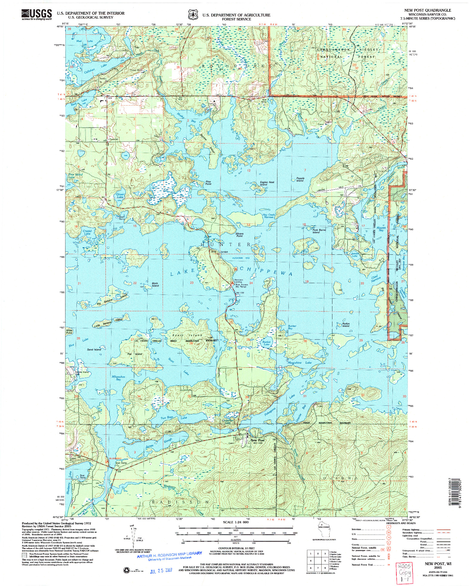 USGS 1:24000-SCALE QUADRANGLE FOR NEW POST, WI 2005