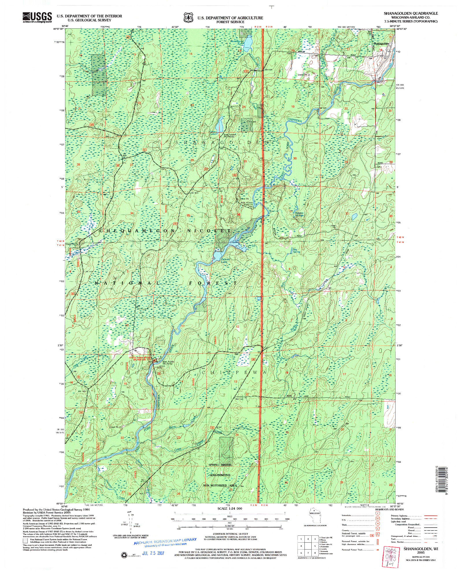USGS 1:24000-SCALE QUADRANGLE FOR SHANAGOLDEN, WI 2005