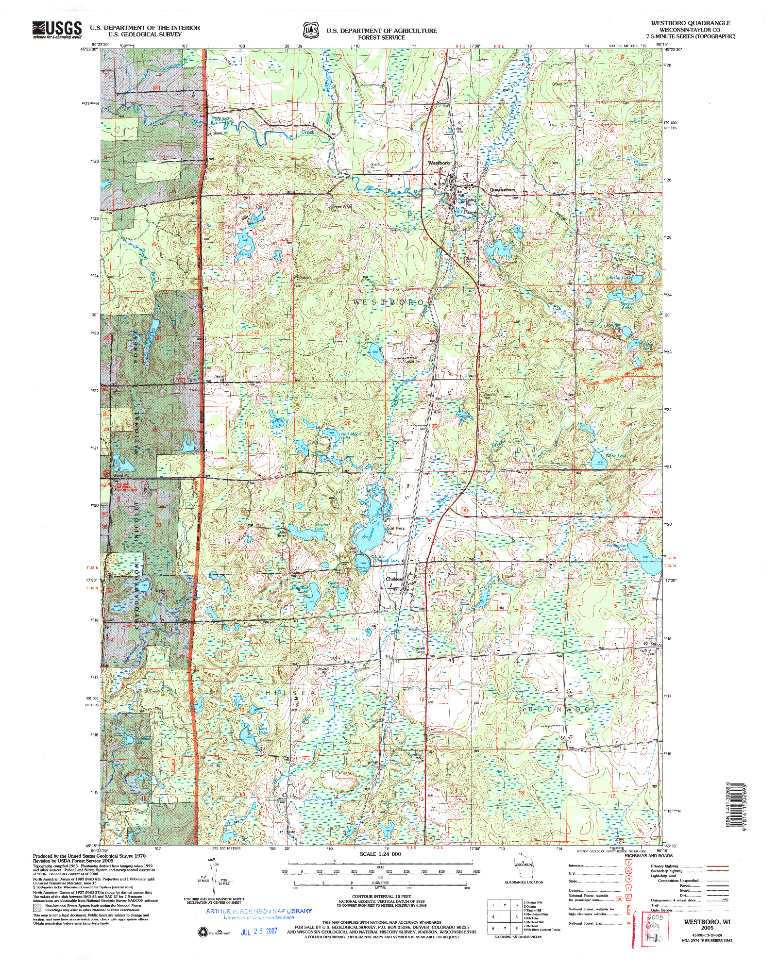 USGS 1:24000-SCALE QUADRANGLE FOR WESTBORO, WI 2005