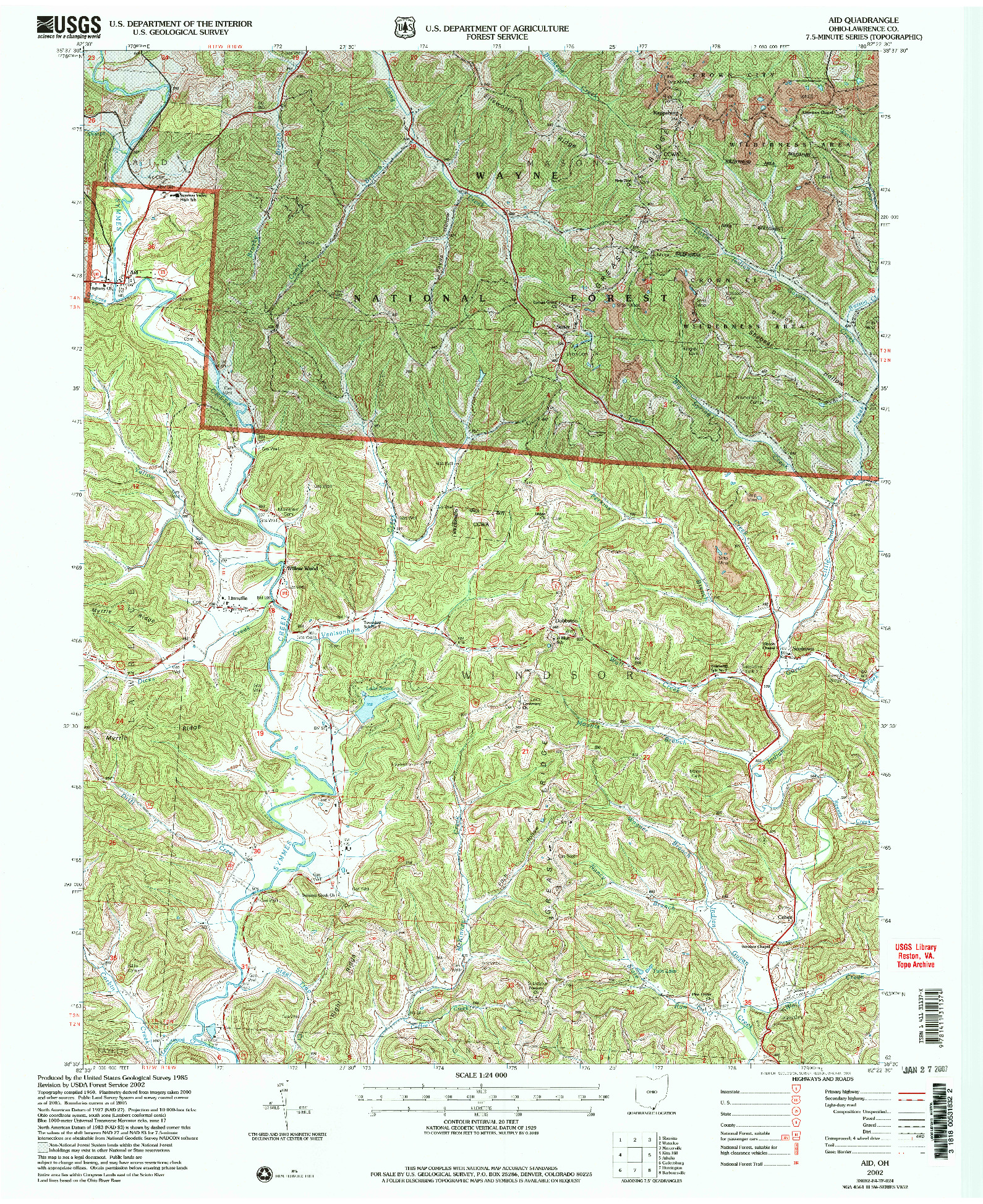 USGS 1:24000-SCALE QUADRANGLE FOR AID, OH 2002